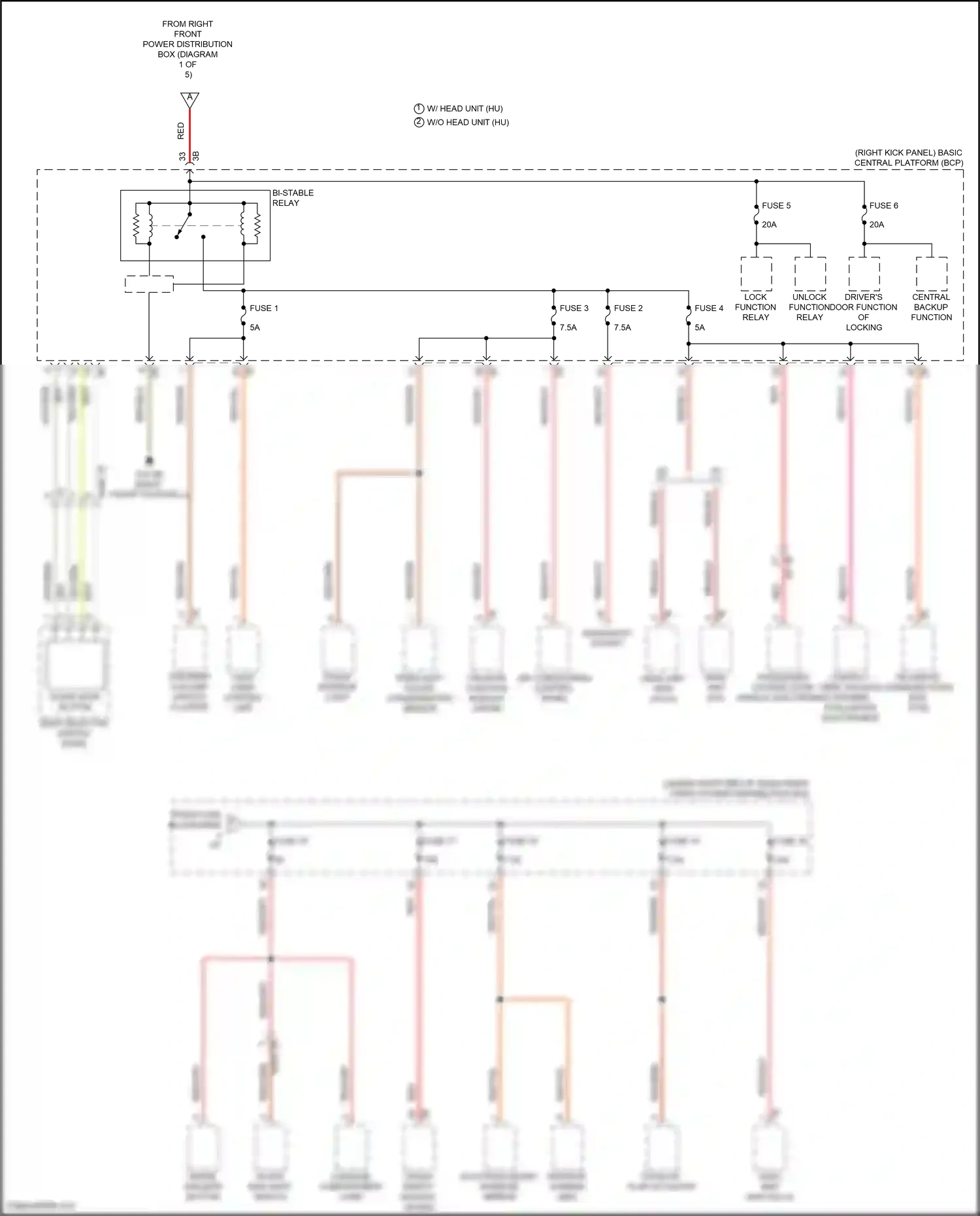 BMW X1 U11/U12 (2022-2024) central backup function wiring diagram  (1 of 1)