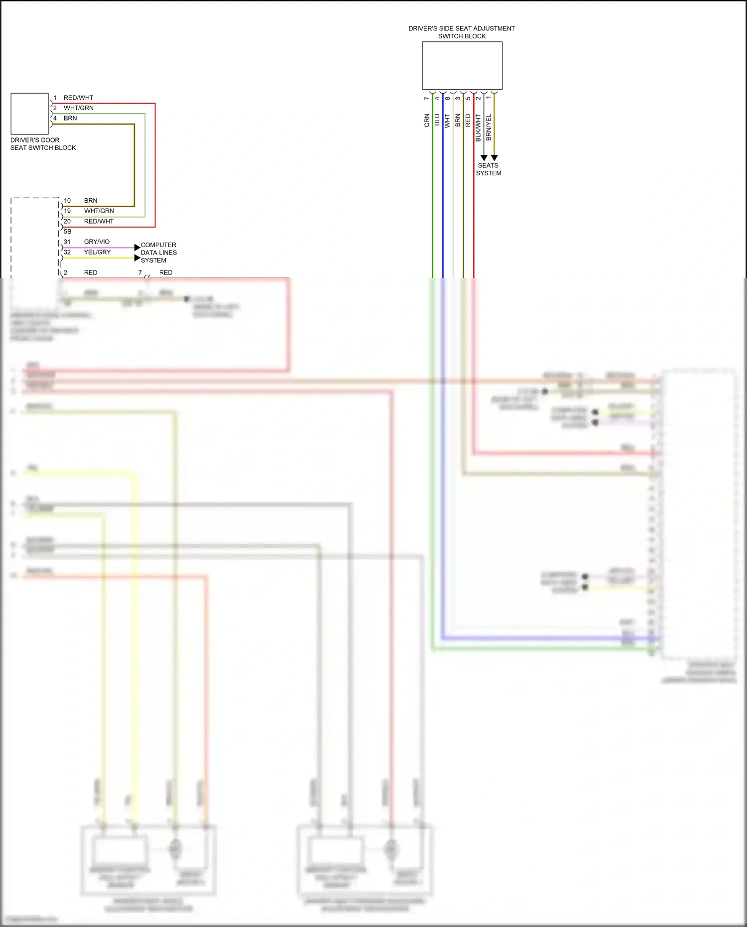 BMW X1 U11/U12 (2022-2024) memory function hall effect sensor wiring diagram  (2 of 2)
