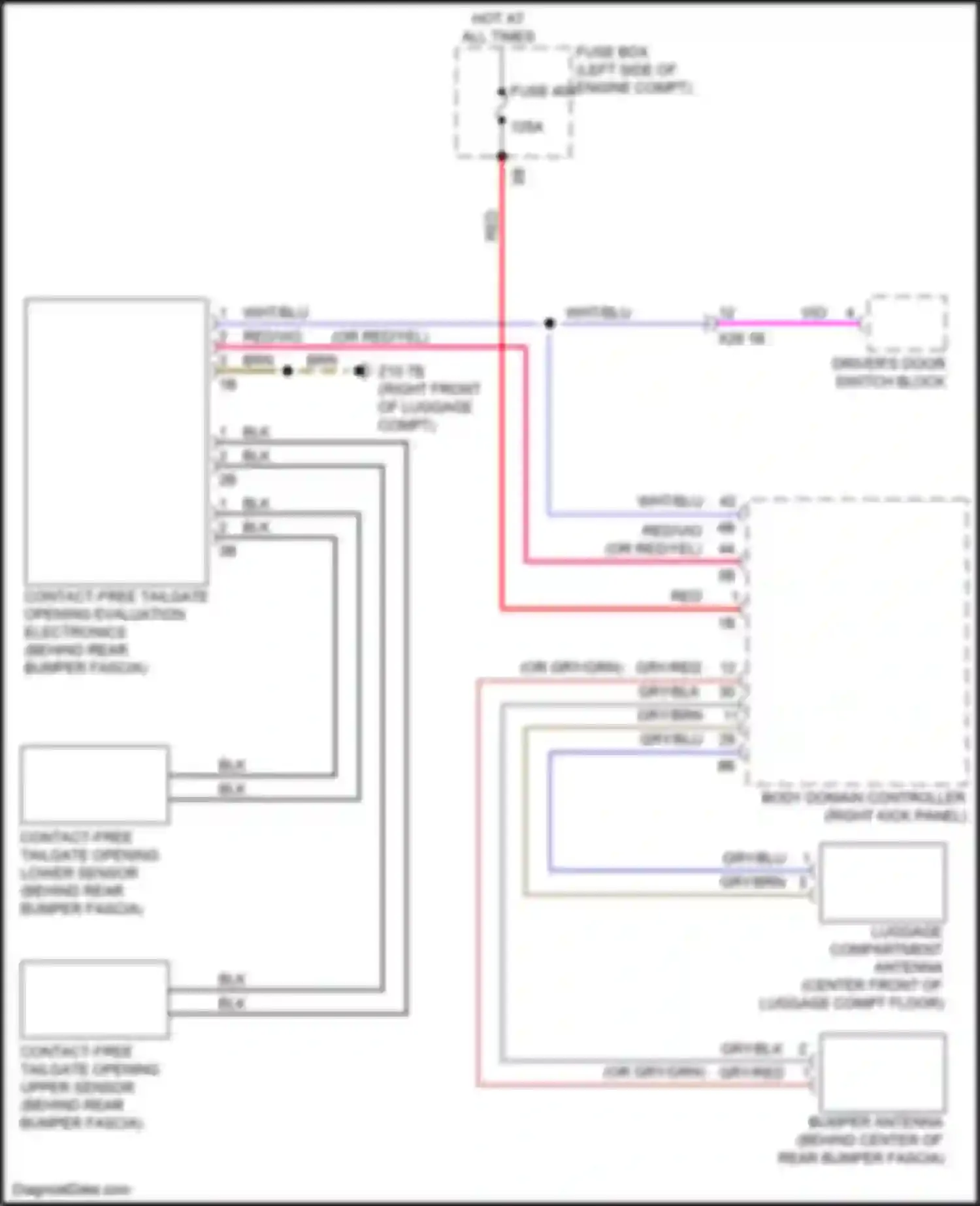 Wiring diagram bumper antenna for BMW X2 F39 (2017-2023) (2 of 2)