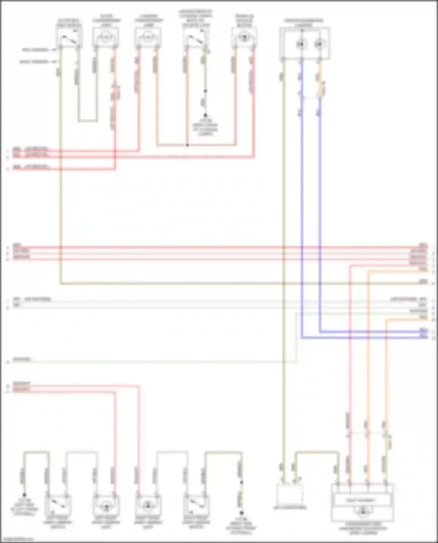 Wiring diagram left front vanity mirror light for BMW X2 F39 (2017-2023) (1 of 2)