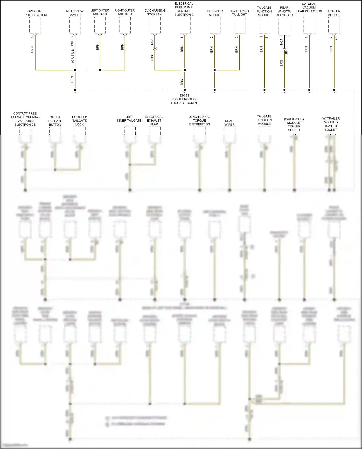BMW X2 F39 (2017-2023) outer tailgate button wiring diagram  (1 of 2)