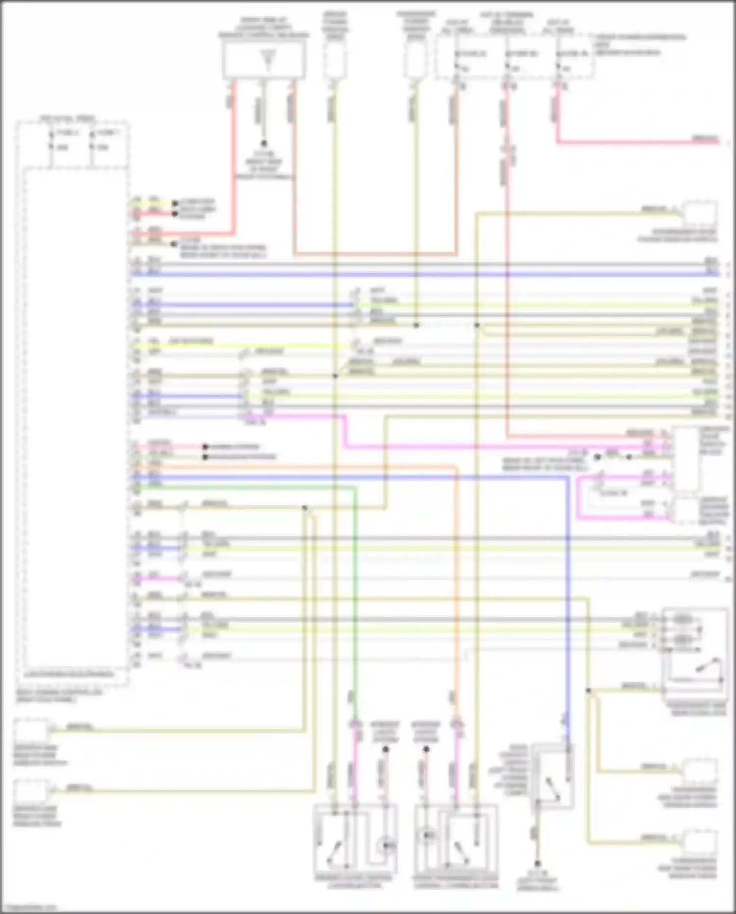 Wiring diagram passenger's side rear power window drive for BMW X2 F39 (2017-2023) (1 of 3)