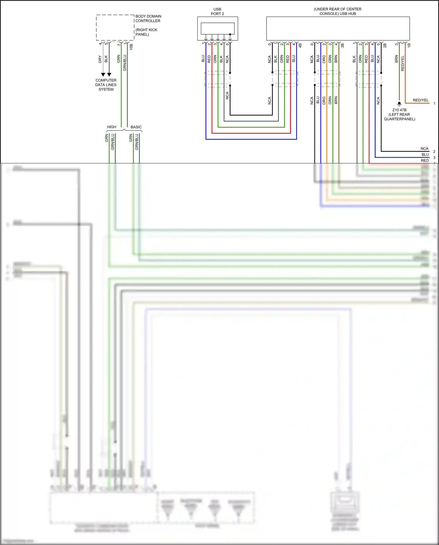 Wiring diagram body domain controller for BMW X3 M F97 facelift (2021-2024) (28 of 48)