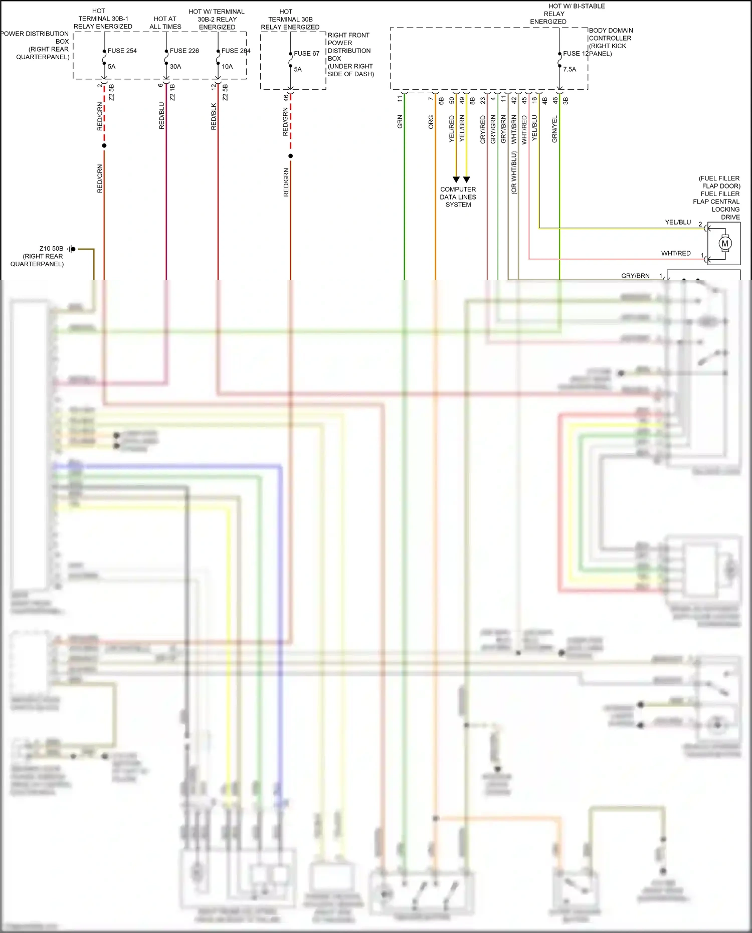 Wiring diagram body domain controller for BMW X3 M F97 facelift (2021-2024) (9 of 48)