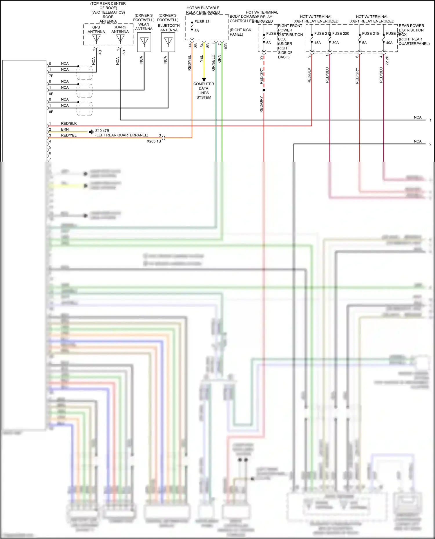 Wiring diagram computer data lines system for BMW X3 M F97 facelift (2021-2024) (53 of 103)
