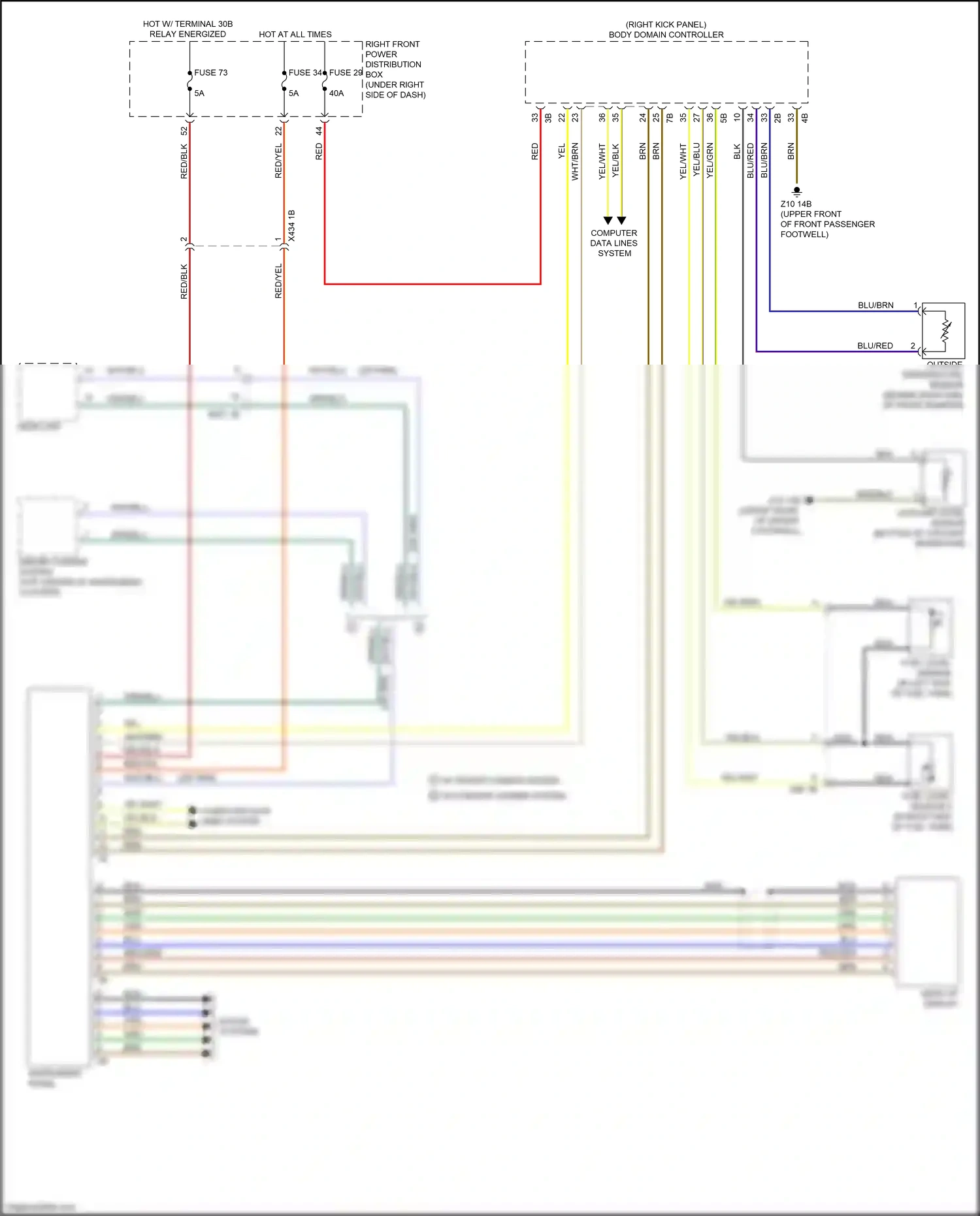Wiring diagram coolant level sensor for BMW X3 M F97 facelift (2021-2024) (2 of 2)