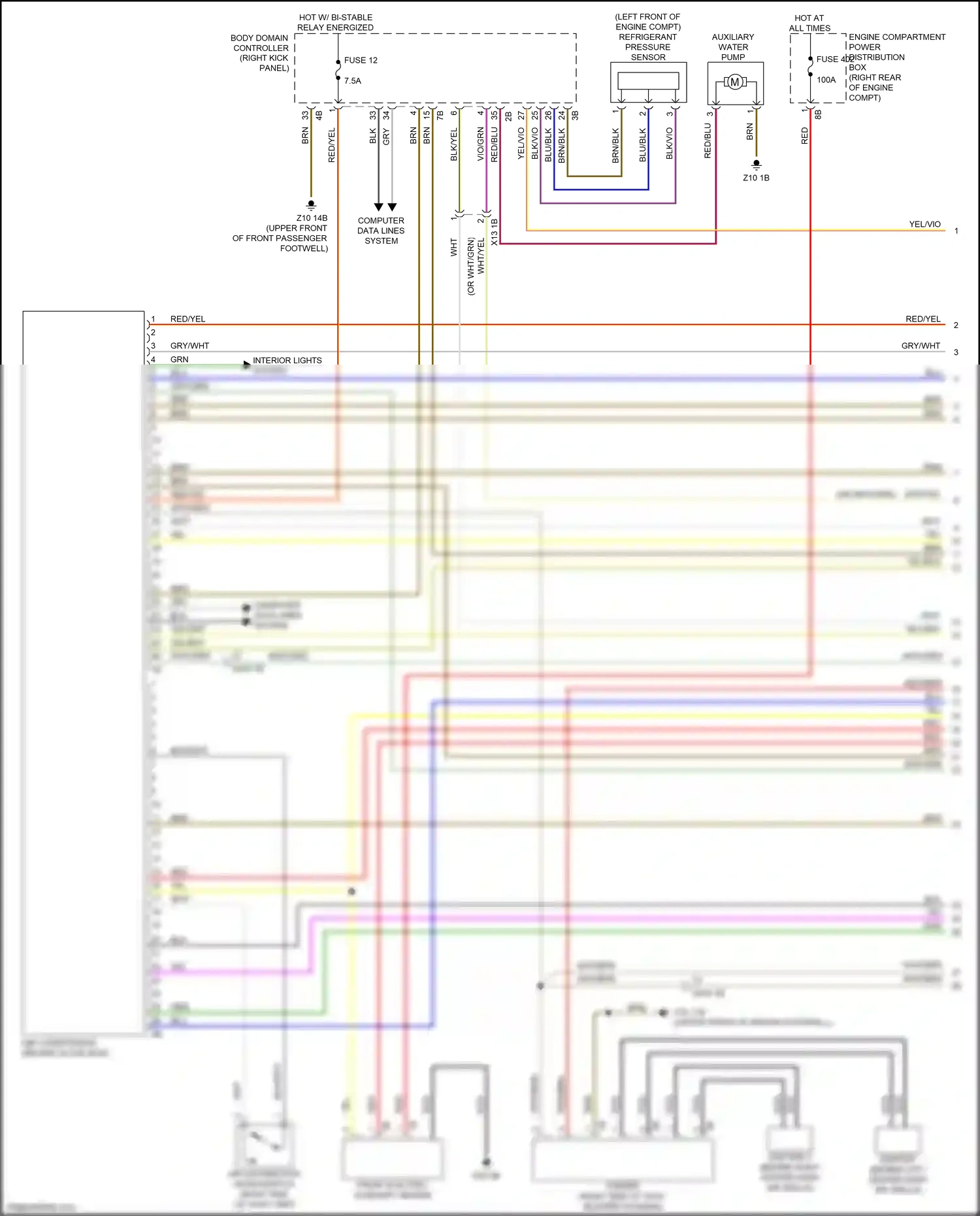 Wiring diagram engine compartment power distribution box for BMW X3 M F97 facelift (2021-2024) (2 of 8)