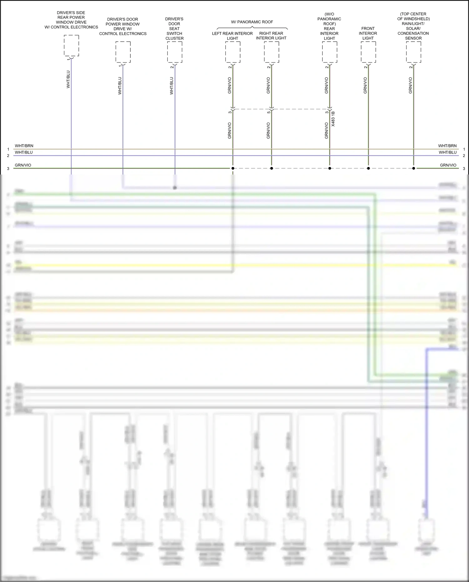 Wiring diagram front interior light for BMW X3 M F97 facelift (2021-2024) (1 of 4)
