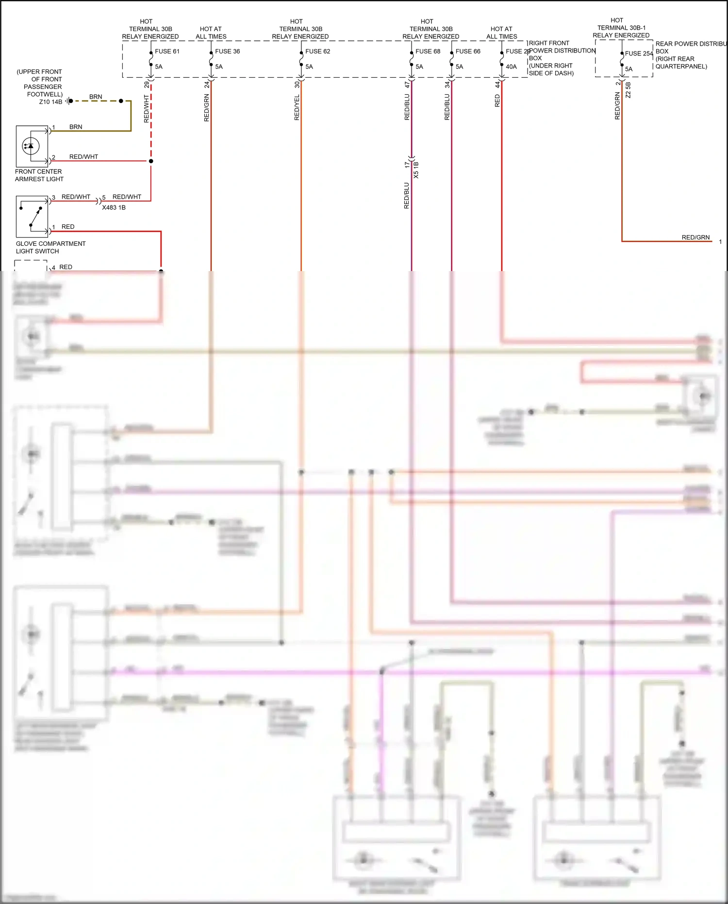 Wiring diagram front interior light for BMW X3 M F97 facelift (2021-2024) (2 of 4)
