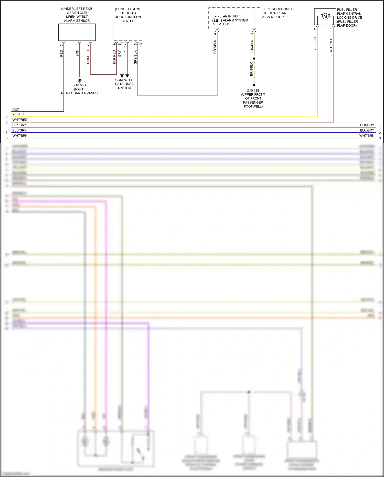 Wiring diagram front passenger's door central locking button for BMW X3 M F97 facelift (2021-2024) (1 of 2)