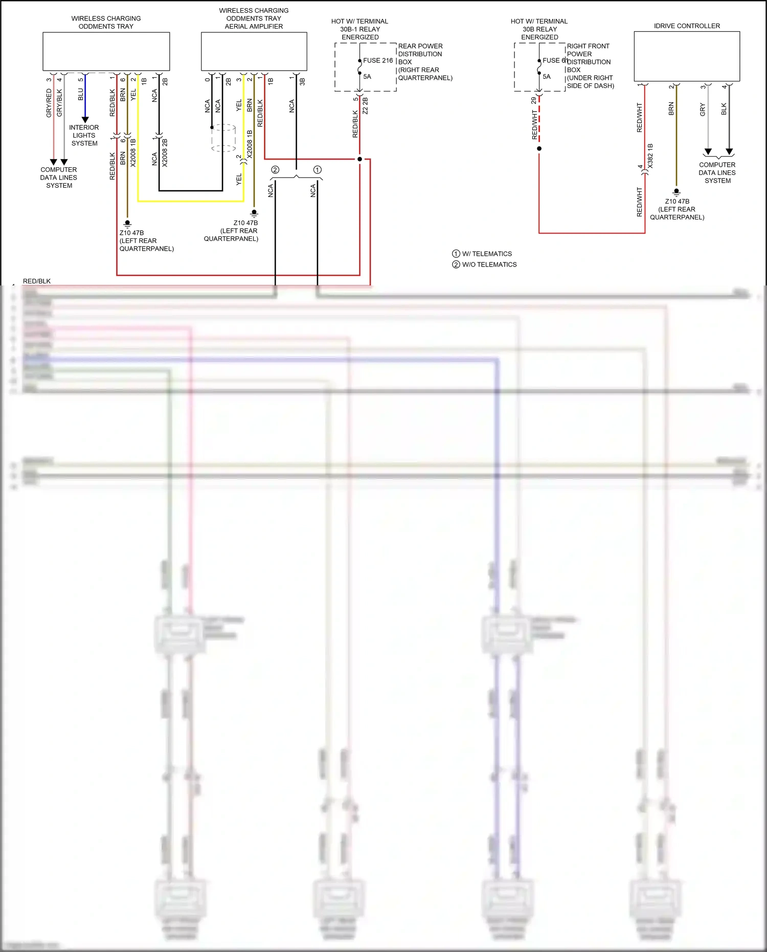 Wiring diagram left front mid-range speaker for BMW X3 M F97 facelift (2021-2024) (2 of 15)