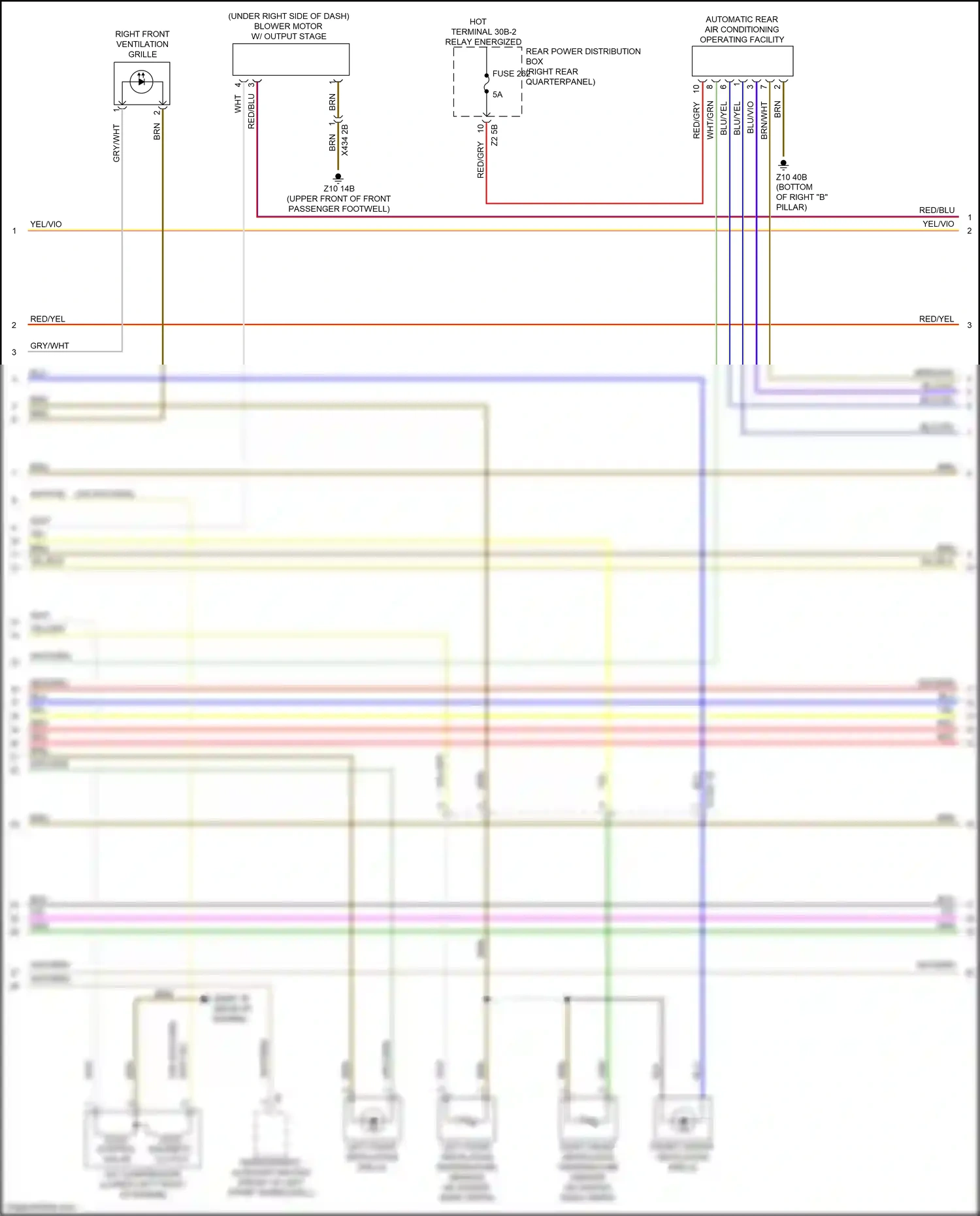 Wiring diagram left front ventilation temperature sensor for BMW X3 M F97 facelift (2021-2024) (1 of 1)
