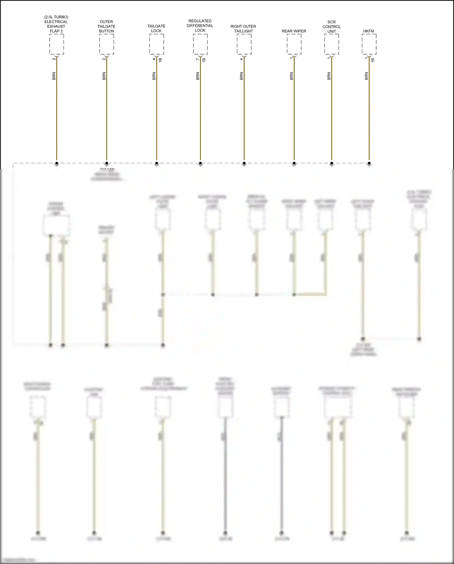 Wiring diagram left outer taillight for BMW X3 M F97 facelift (2021-2024) (2 of 2)