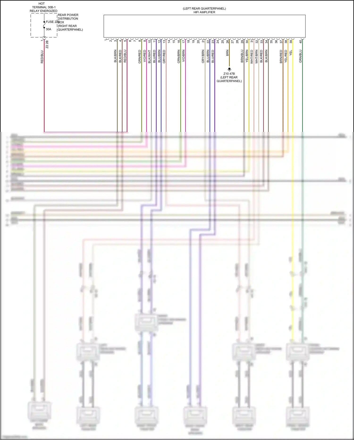 Wiring diagram right front mid-range speaker for BMW X3 M F97 facelift (2021-2024) (7 of 15)