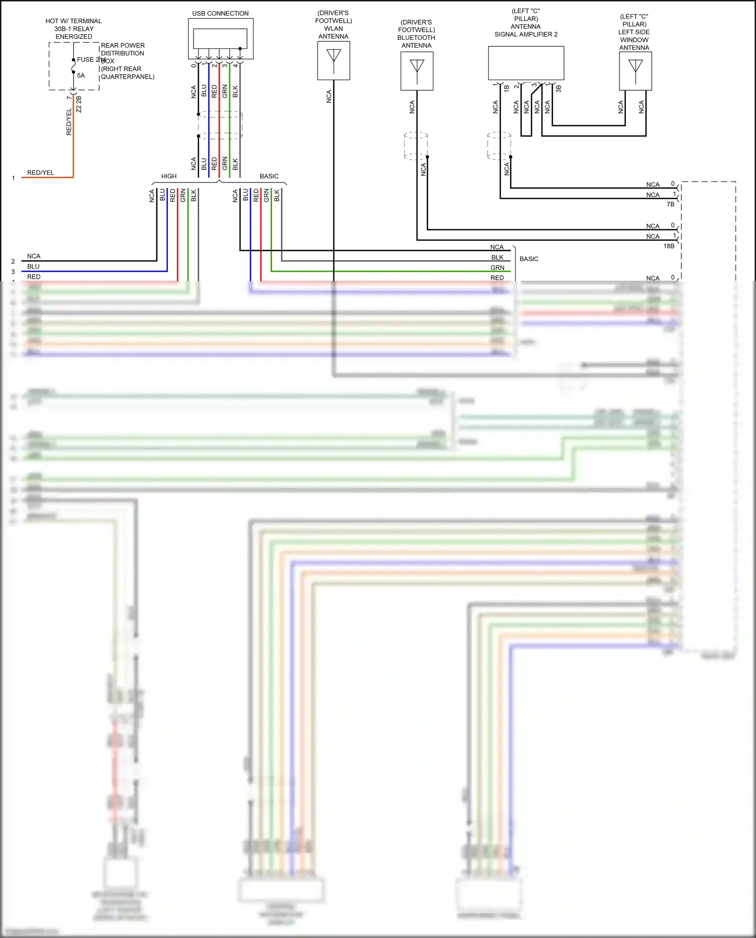 Wiring diagram usb connection for BMW X3 M F97 facelift (2021-2024) (1 of 12)
