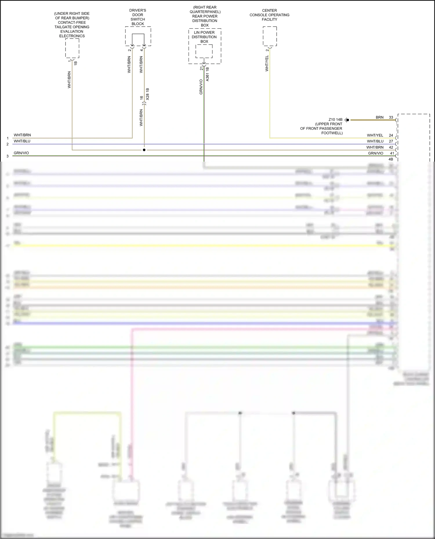 Wiring diagram audio mode/ heating, air conditioning system control panel for BMW X3 M F97 (2019-2021) (2 of 3)
