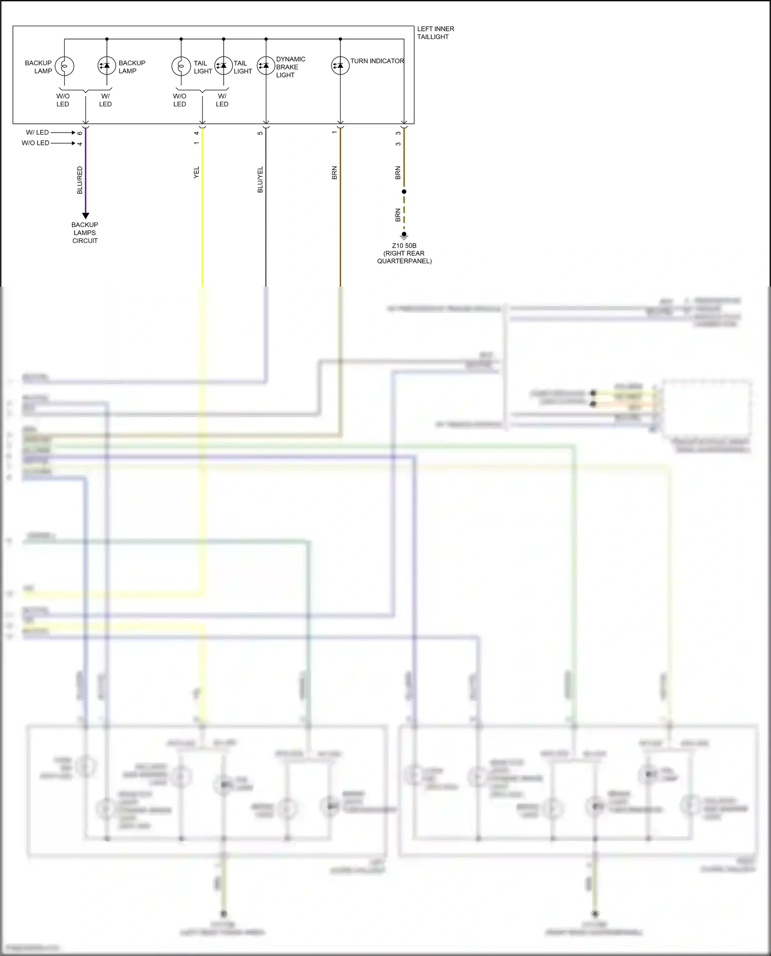 Wiring diagram backup lamp for BMW X3 M F97 (2019-2021) (2 of 2)