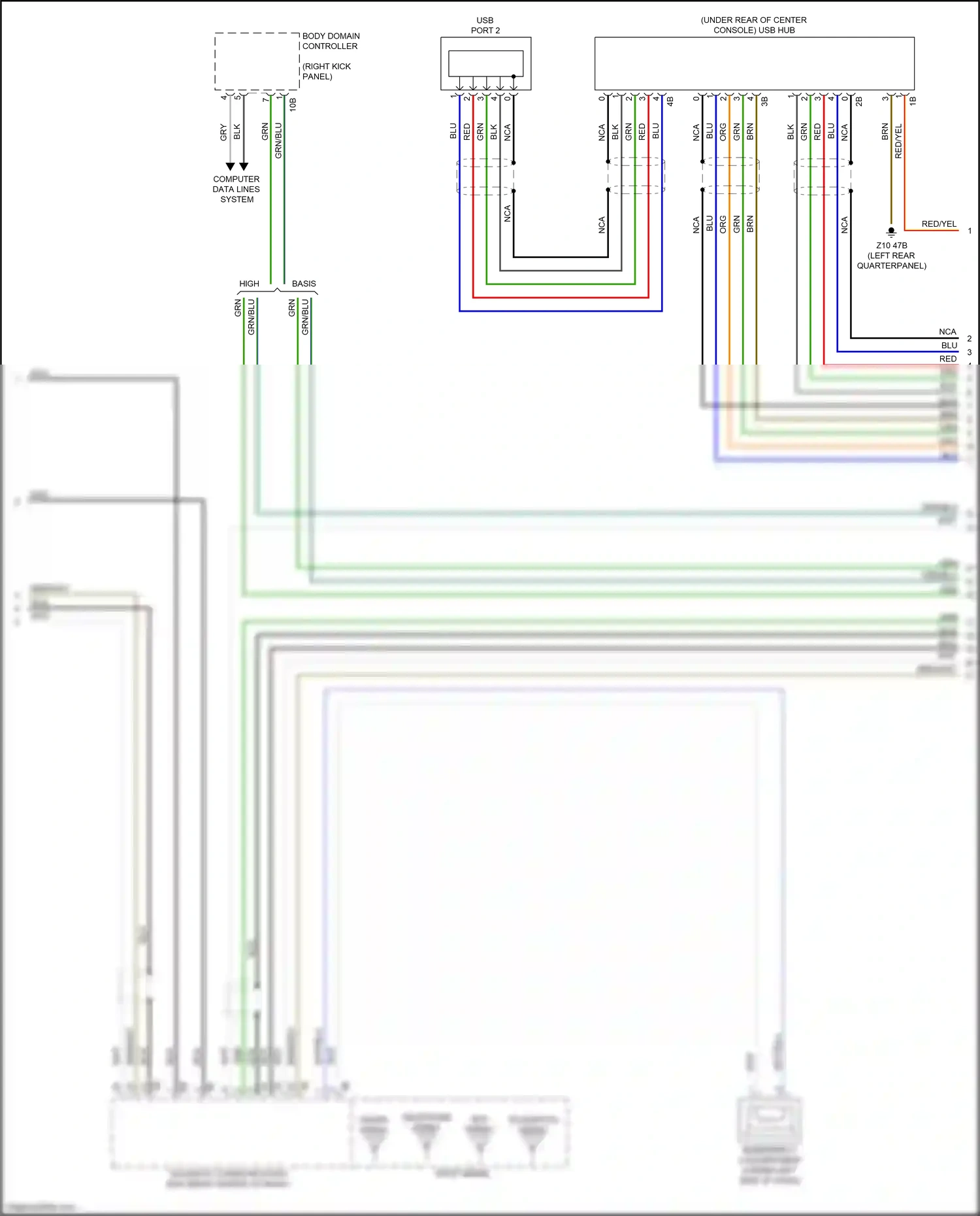Wiring diagram body domain controller for BMW X3 M F97 (2019-2021) (3 of 47)