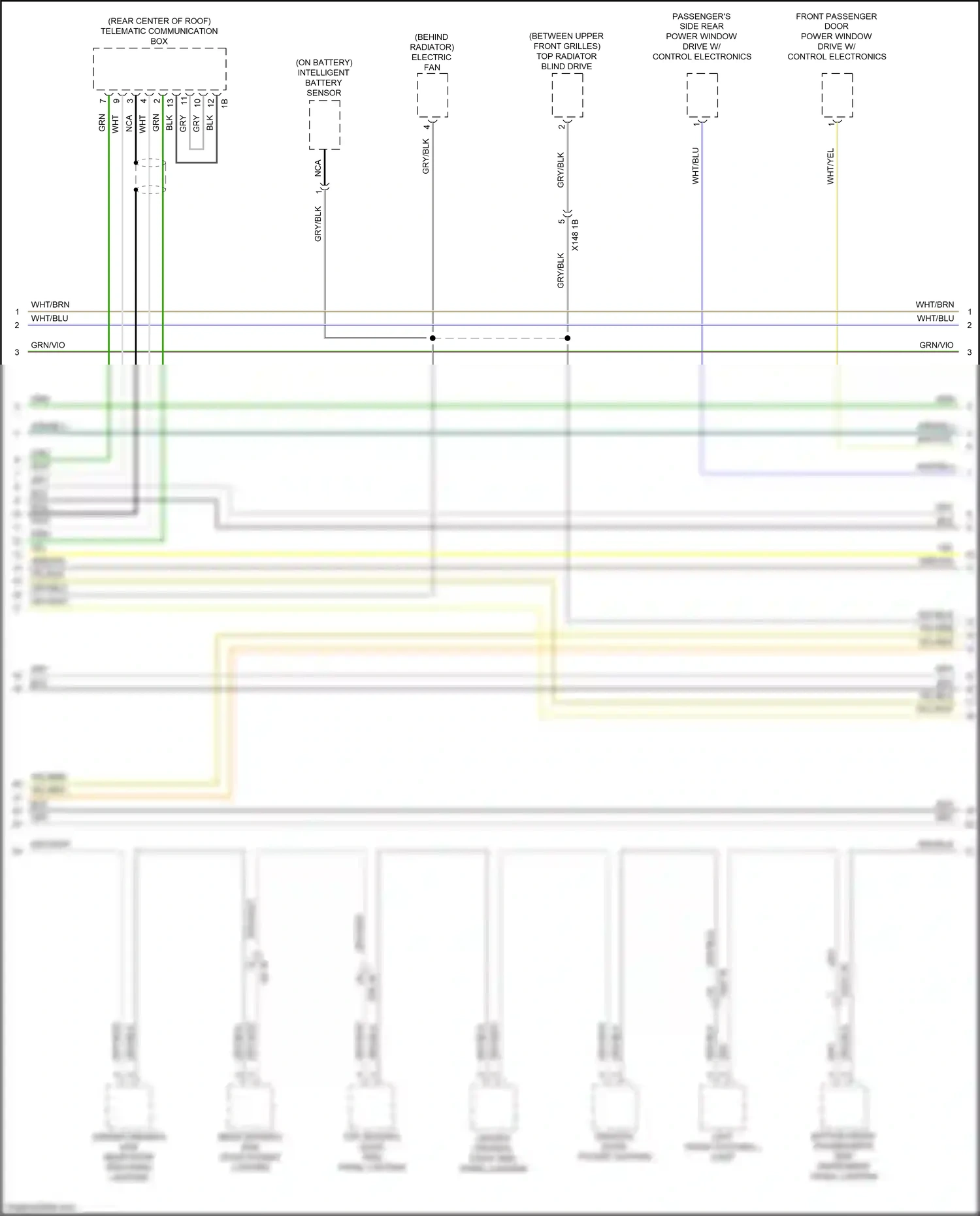 Wiring diagram bottom front passenger's side instrument panel lighting for BMW X3 M F97 (2019-2021) (1 of 1)