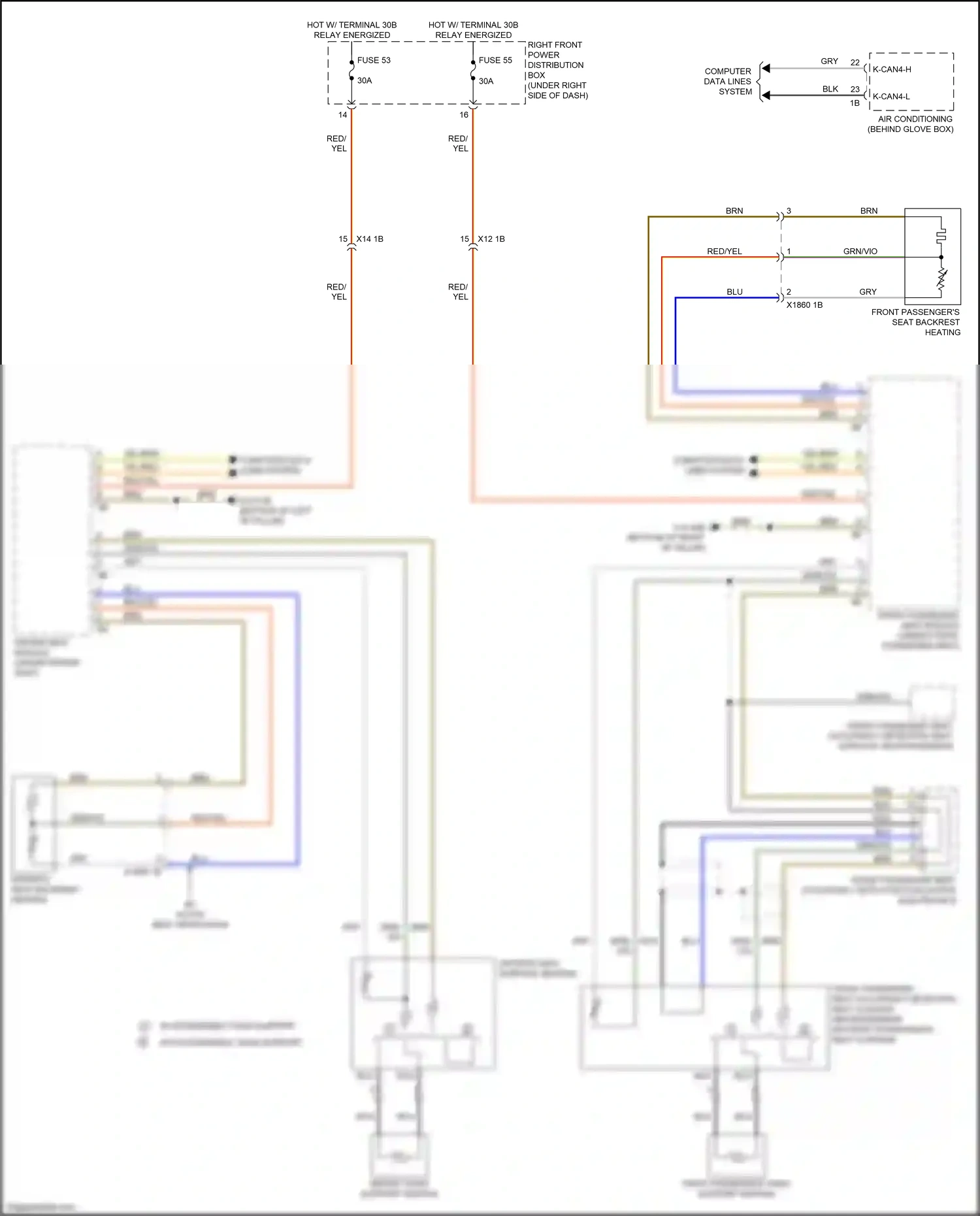 Wiring diagram driver seat module for BMW X3 M F97 (2019-2021) (3 of 6)