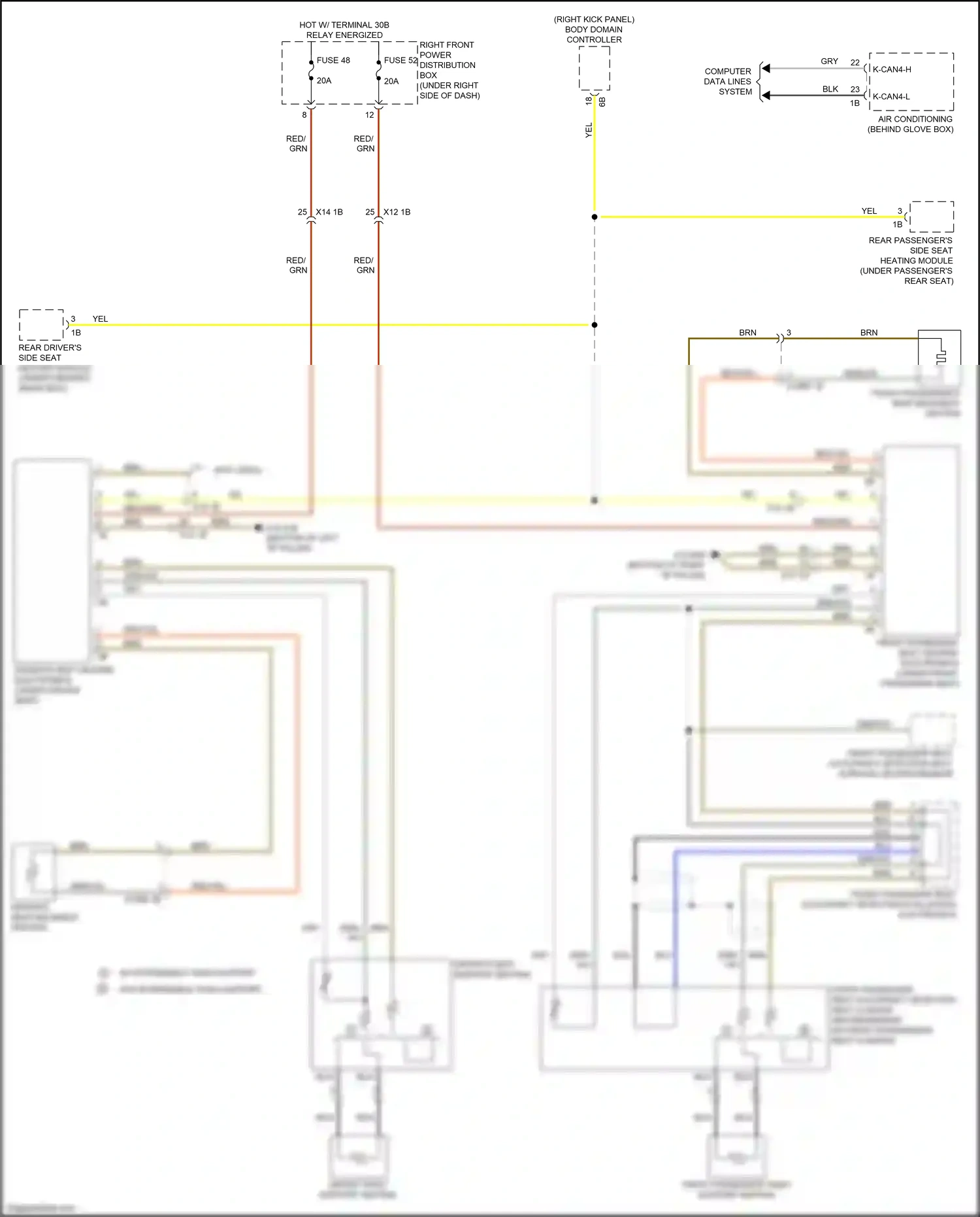 Wiring diagram driver's seat heating electronics for BMW X3 M F97 (2019-2021) (2 of 5)