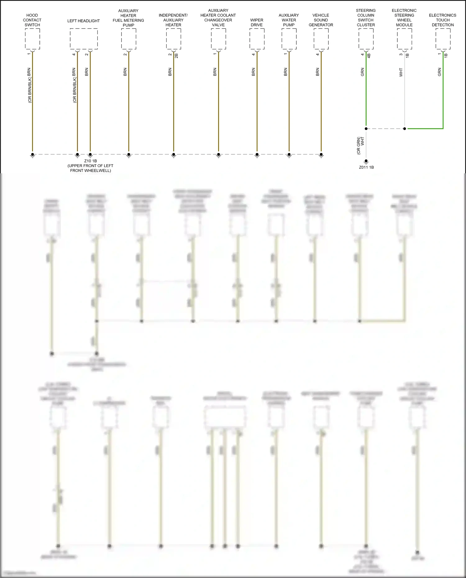 Wiring diagram electronic steering wheel module for BMW X3 M F97 (2019-2021) (1 of 2)