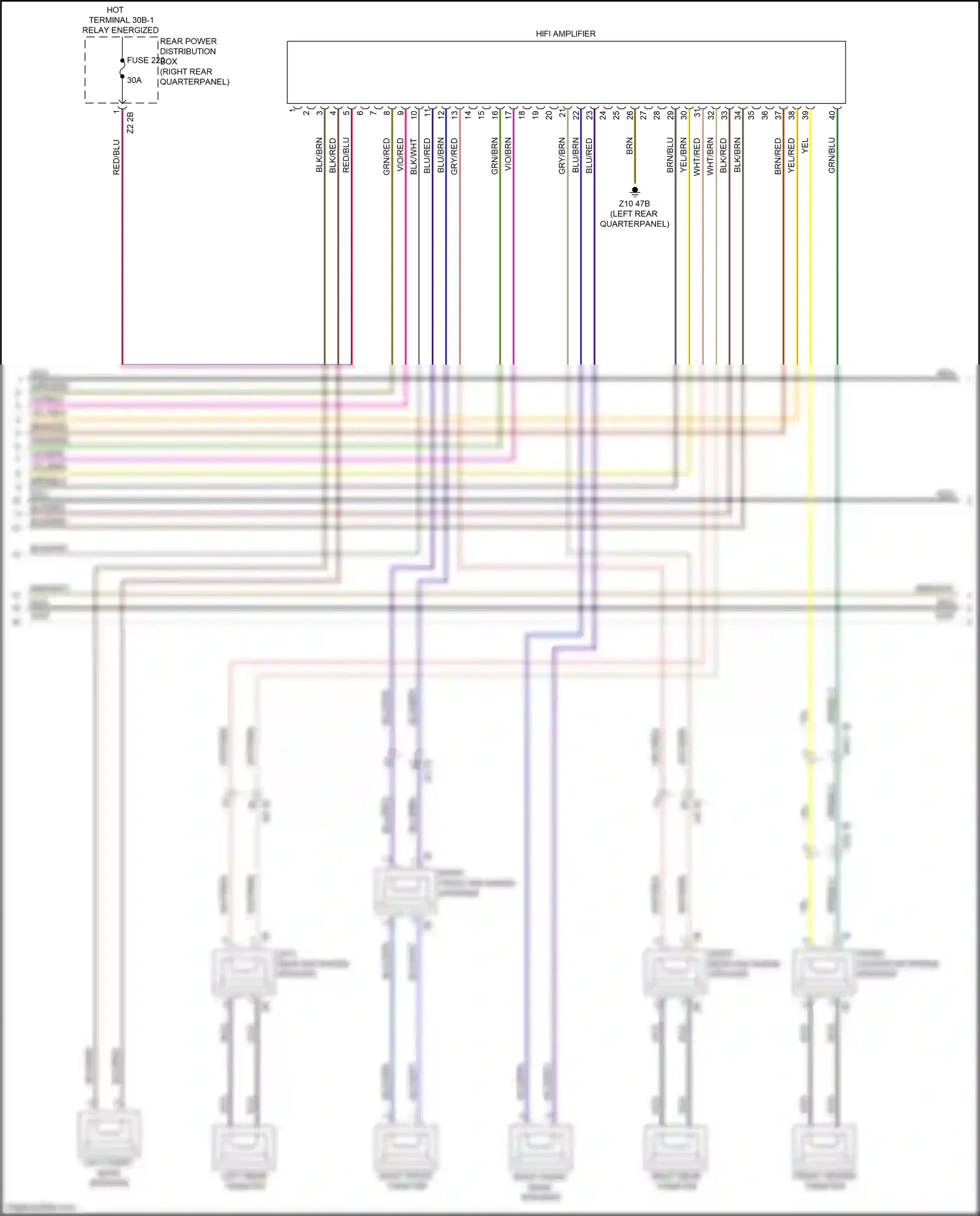 Wiring diagram front center mid-range speaker for BMW X3 M F97 (2019-2021) (1 of 5)