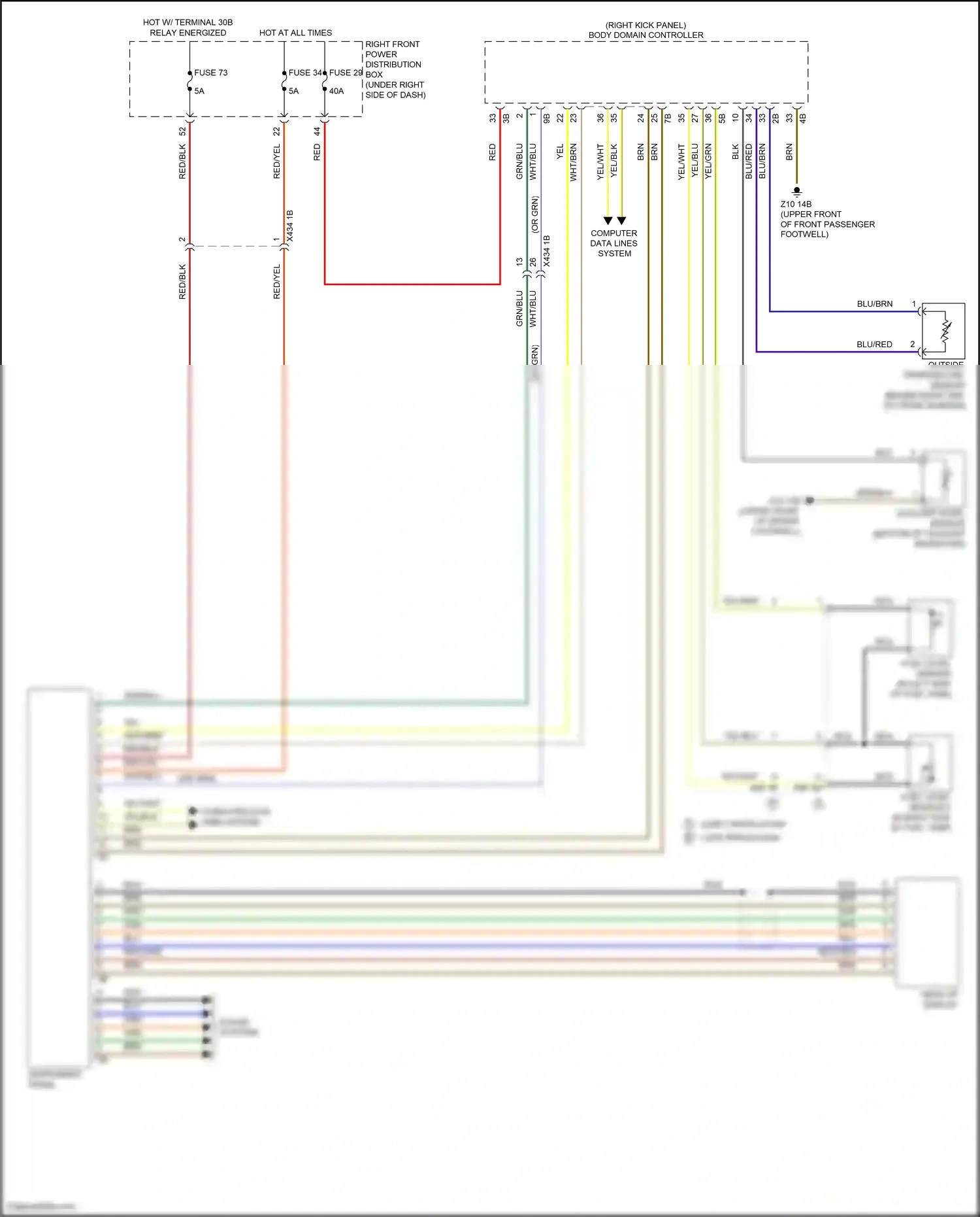 Wiring diagram fuse 34 for BMW X3 M F97 (2019-2021) (1 of 2)