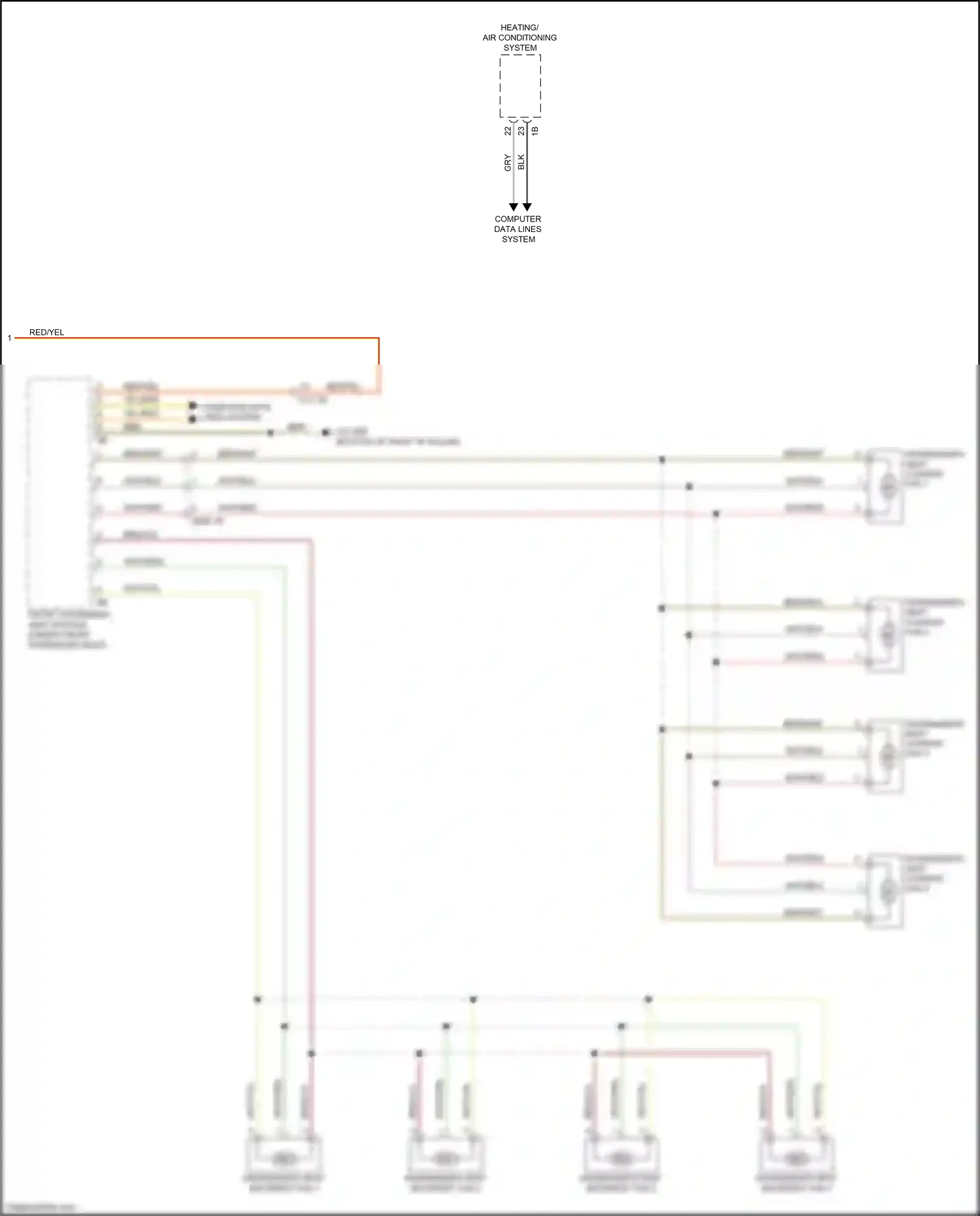 Wiring diagram heating/ air conditioning system for BMW X3 M F97 (2019-2021) (2 of 2)