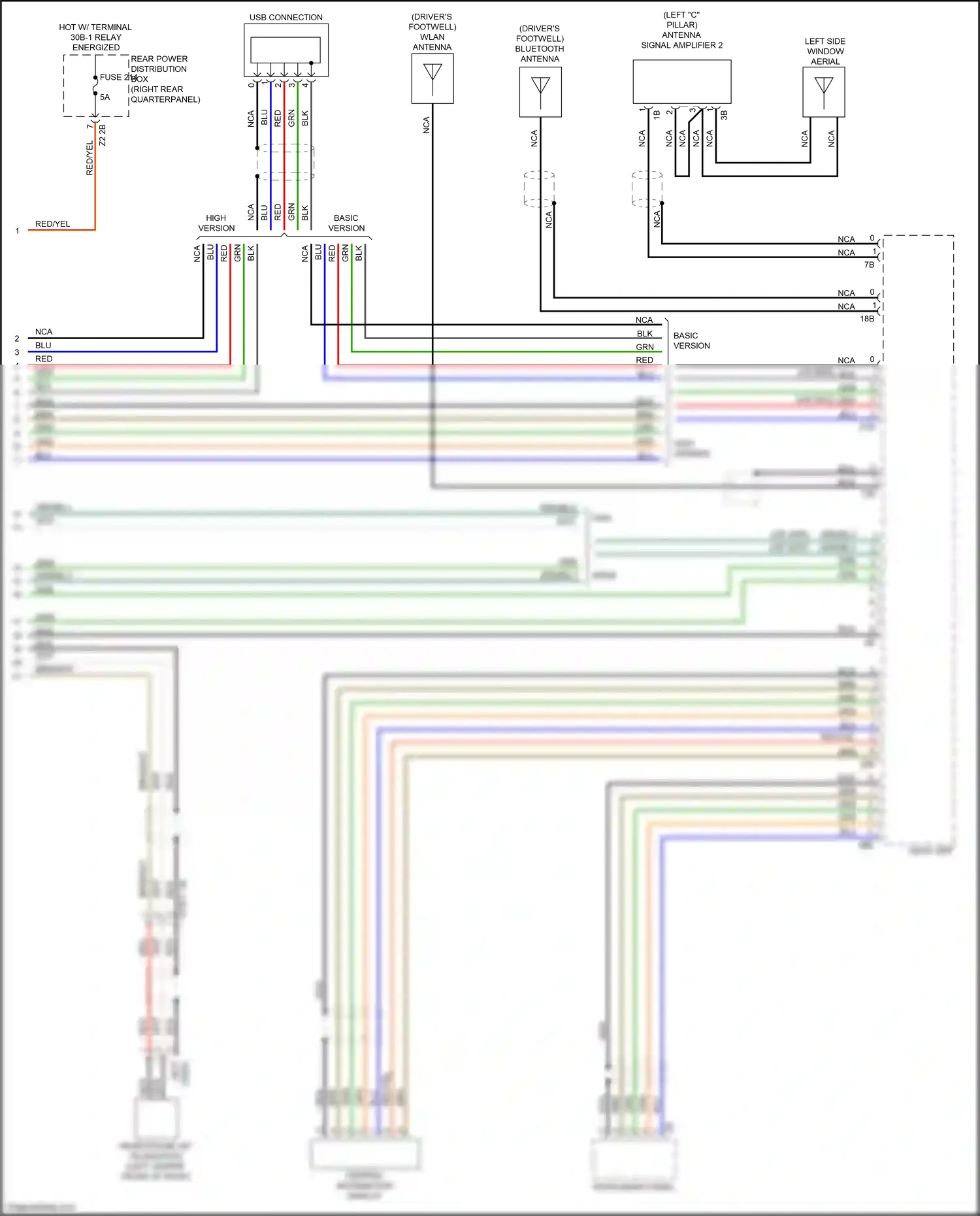Wiring diagram left "c" pillar) for BMW X3 M F97 (2019-2021) (1 of 11)