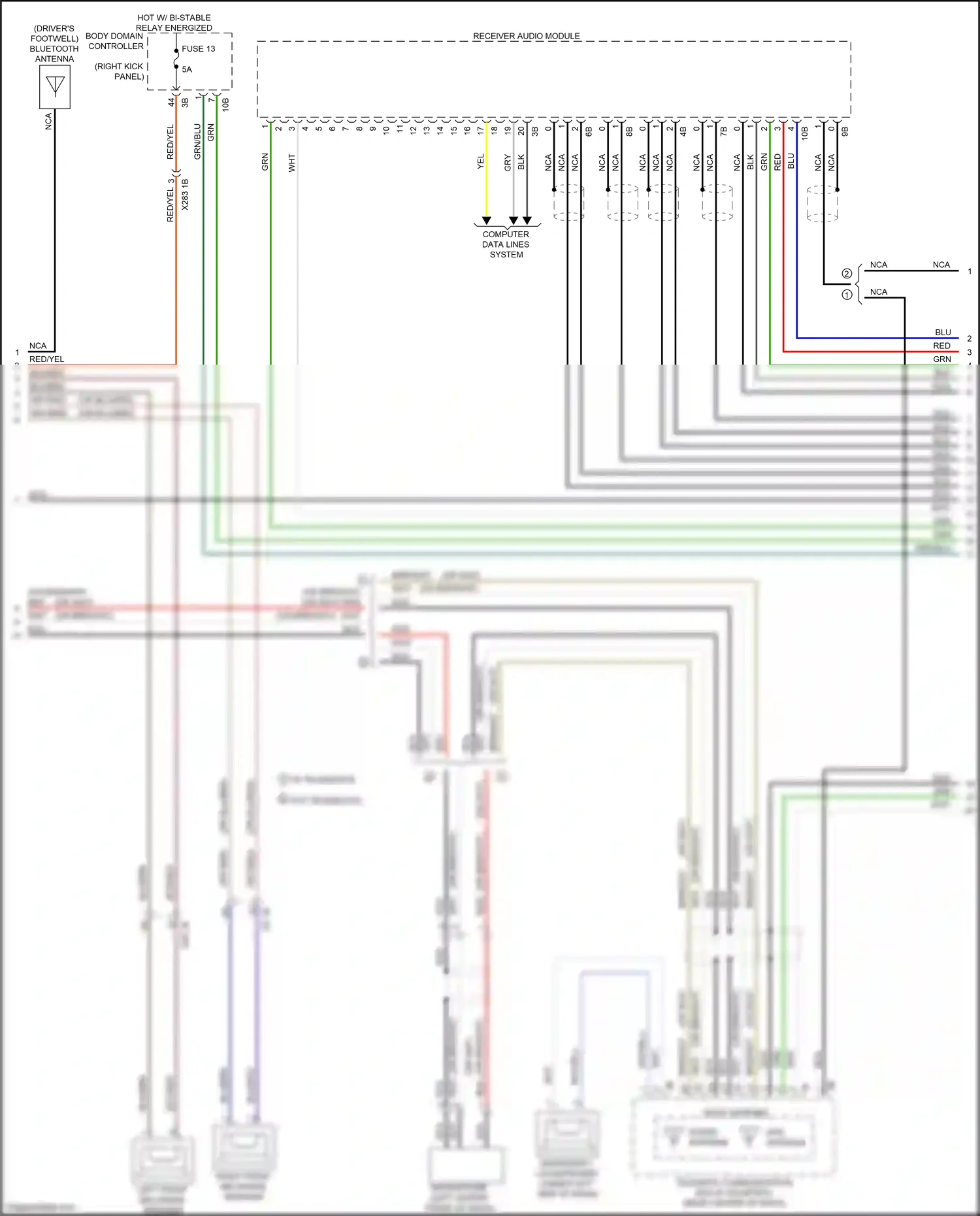 Wiring diagram left front mid-range speaker for BMW X3 M F97 (2019-2021) (11 of 15)