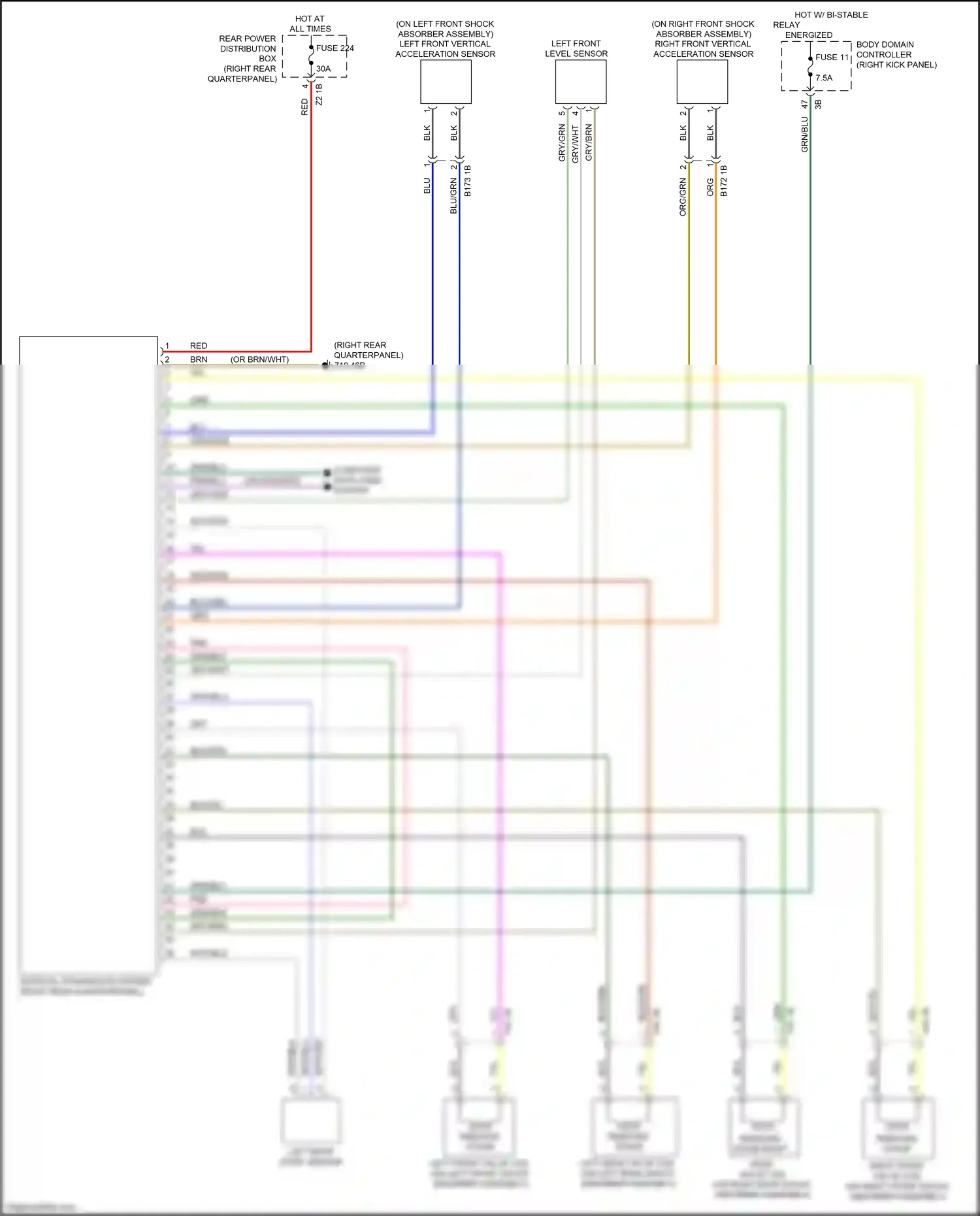 Wiring diagram left front valve coil for BMW X3 M F97 (2019-2021) (1 of 1)