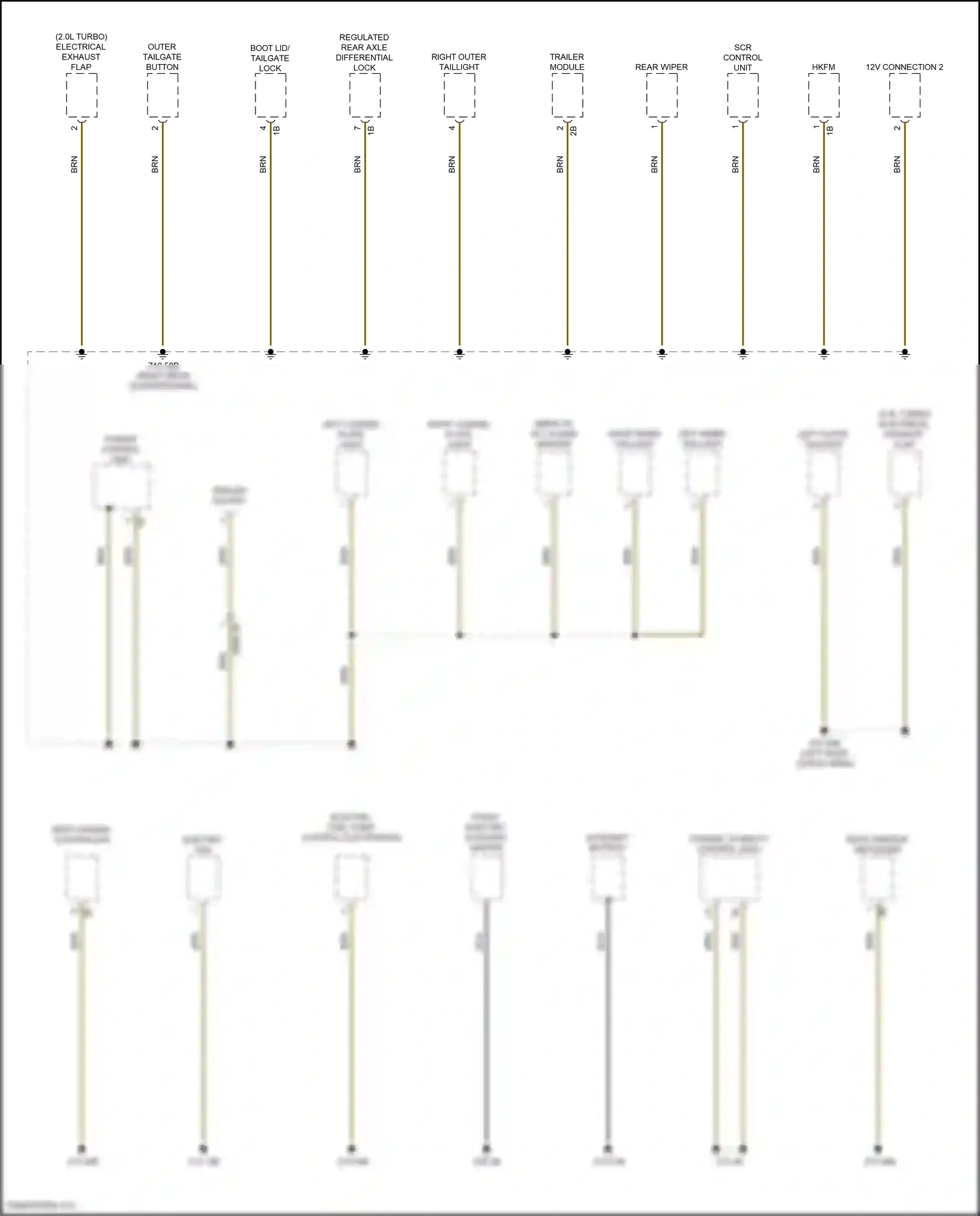 Wiring diagram left inner taillight for BMW X3 M F97 (2019-2021) (3 of 3)