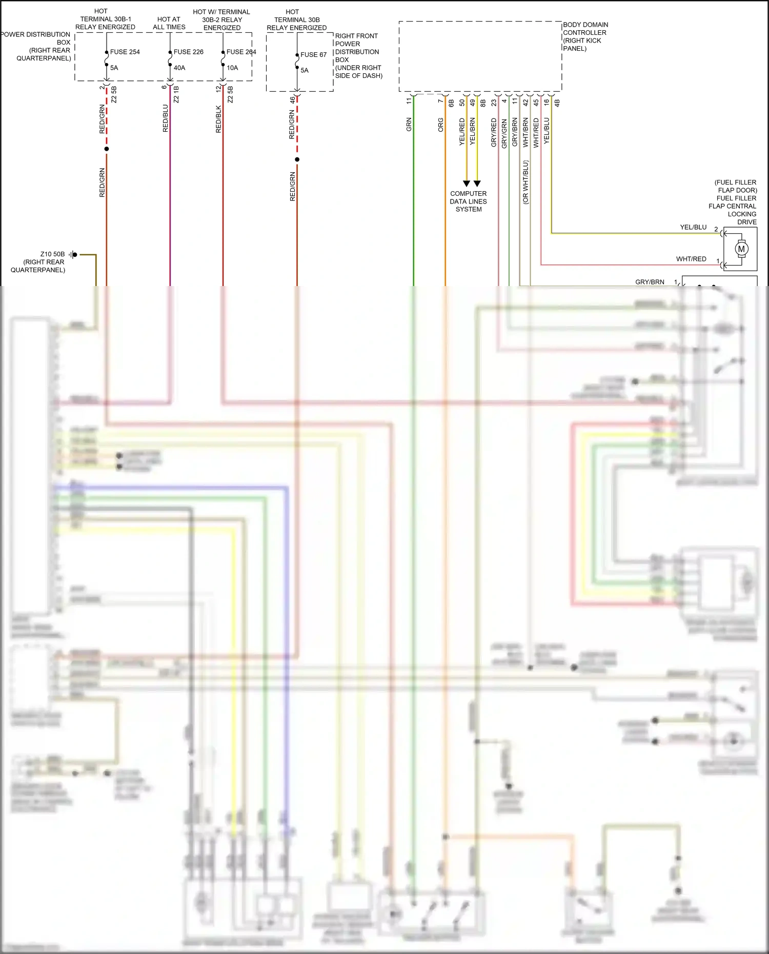 Wiring diagram outer tailgate button for BMW X3 M F97 (2019-2021) (2 of 2)