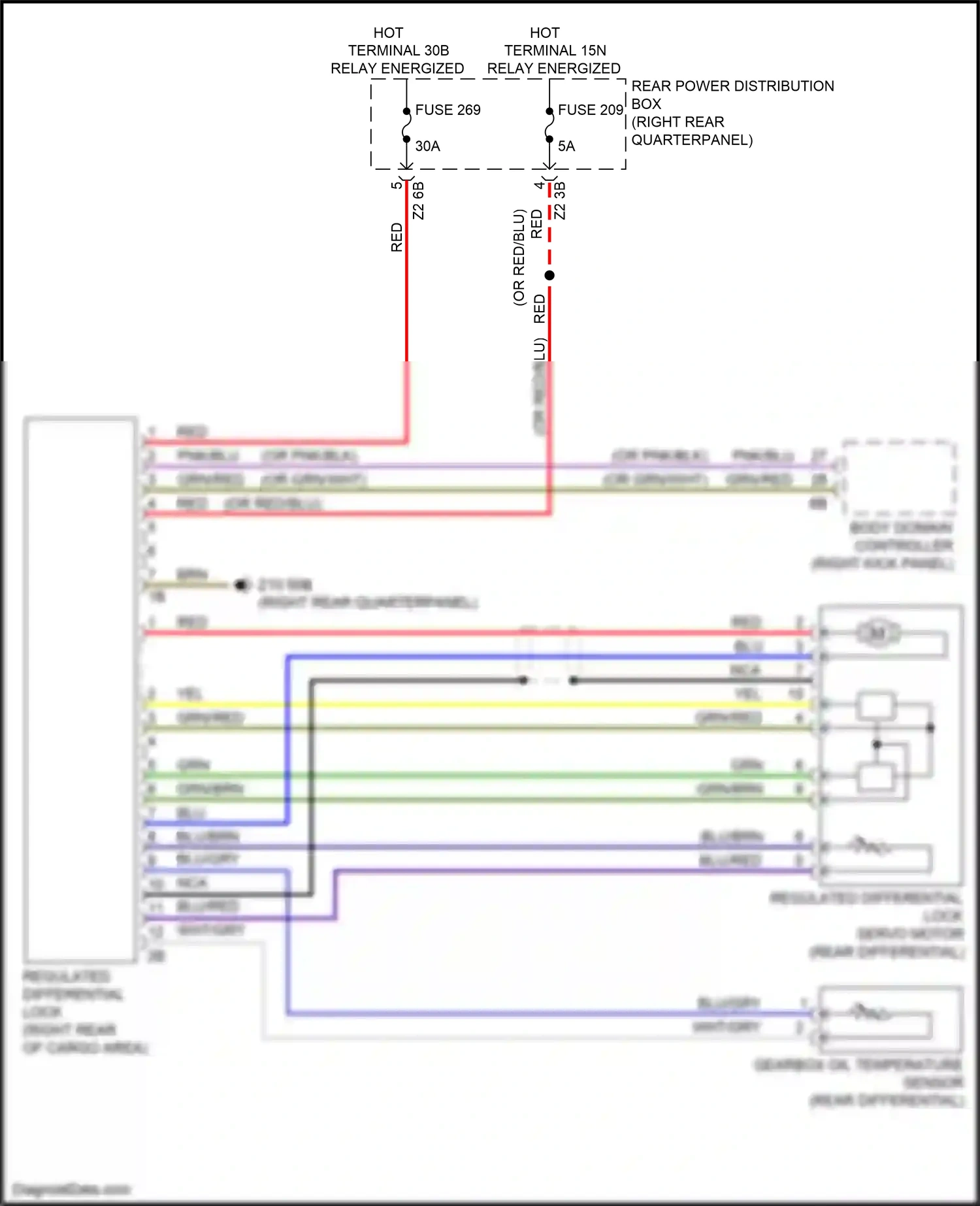 Wiring diagram regulated differential lock for BMW X3 M F97 (2019-2021) (4 of 4)