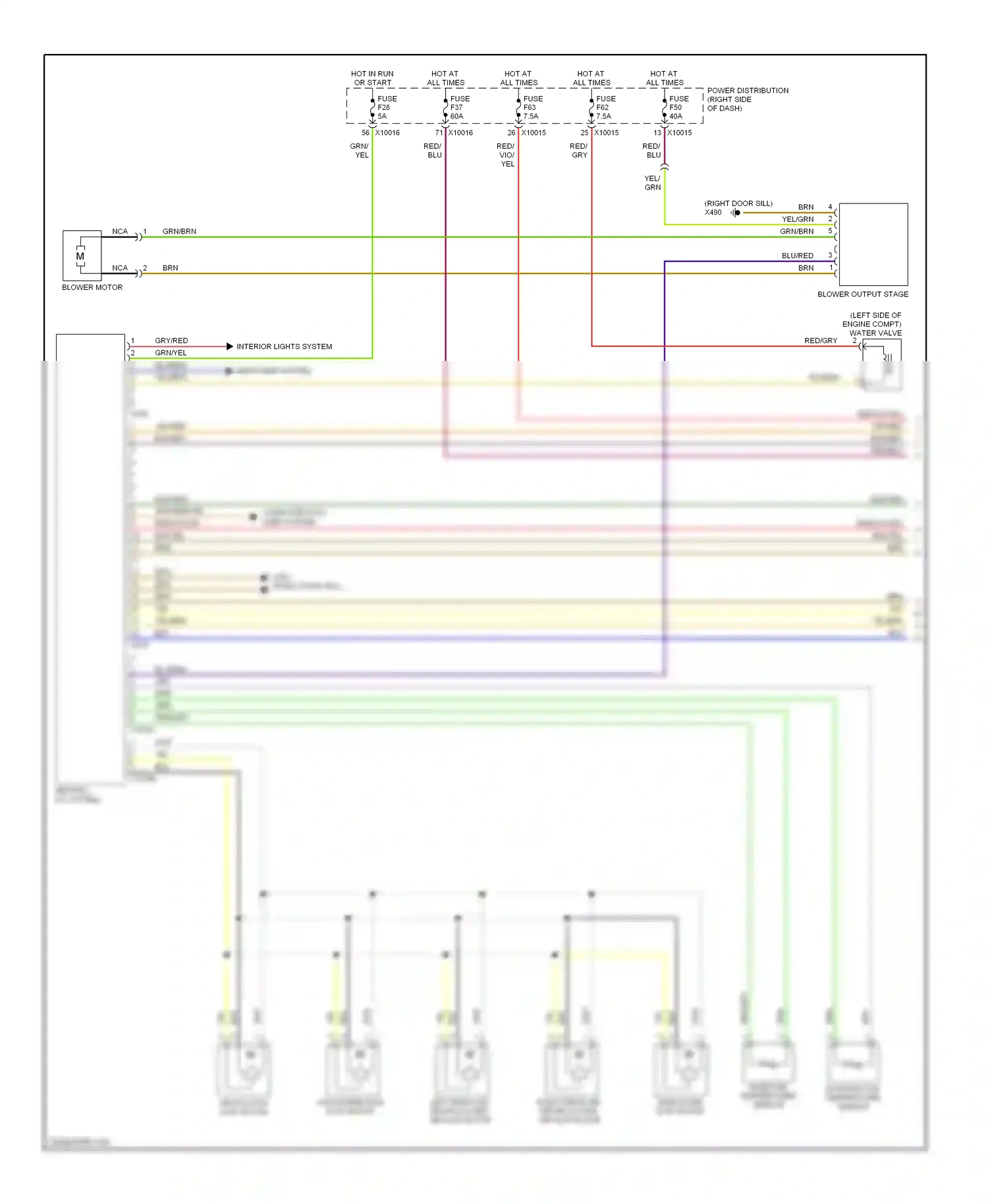 Wiring diagram blower output stage for BMW X3 E83 facelift (2006-2010) (1 of 3)