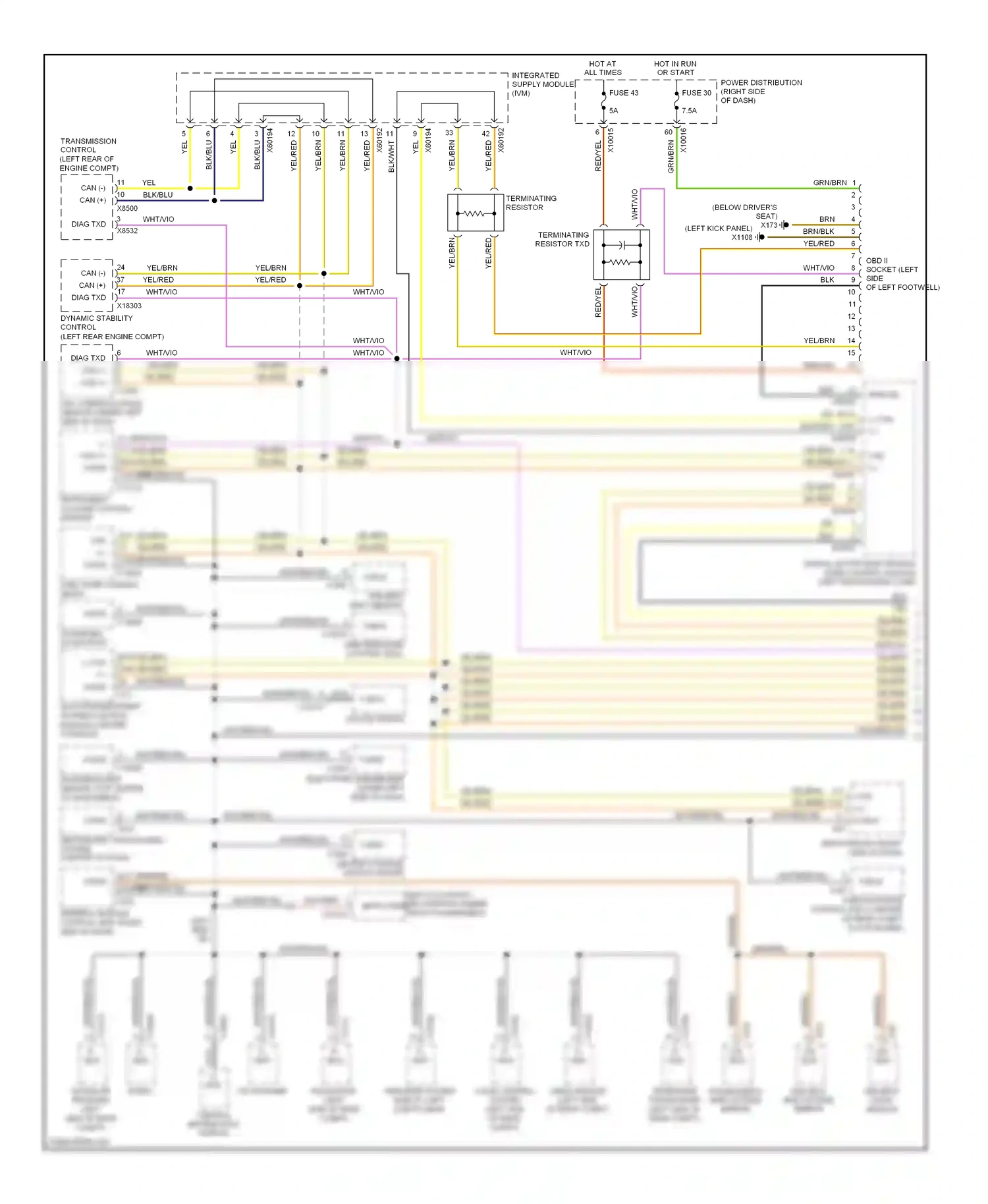 Wiring diagram center console switch center for BMW X3 E83 facelift (2006-2010) (2 of 8)