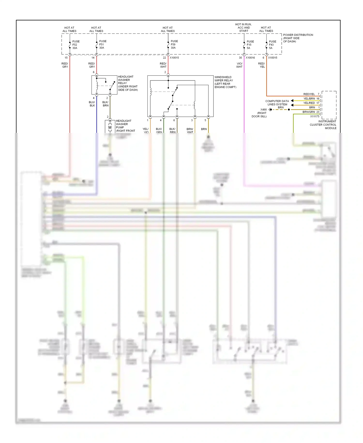 Wiring diagram computer data lines system for BMW X3 E83 facelift (2006-2010) (32 of 35)