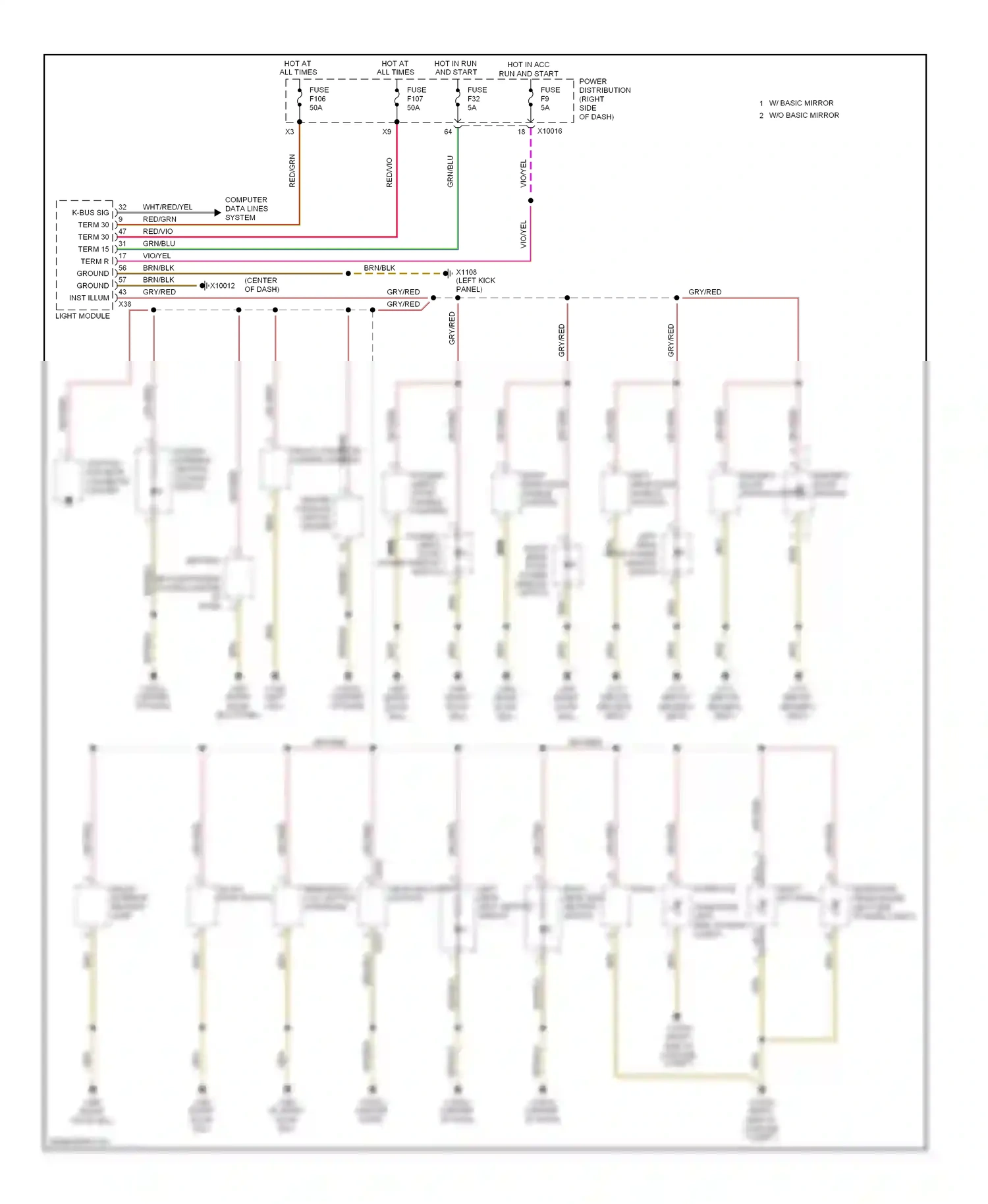 Wiring diagram grn/blu for BMW X3 E83 facelift (2006-2010) (5 of 8)