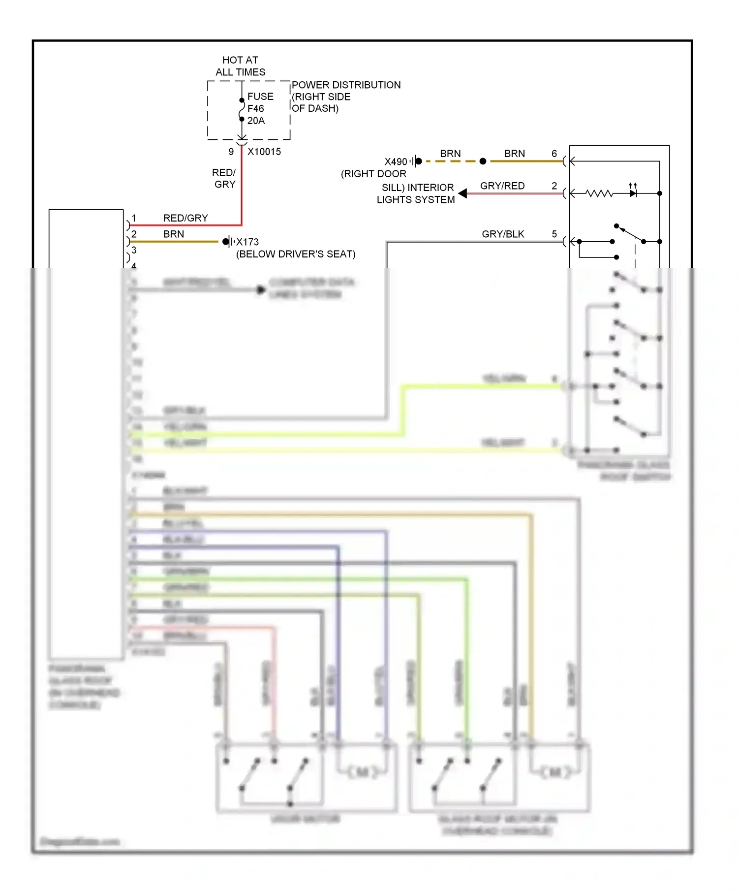 Wiring diagram gry/blk for BMW X3 E83 facelift (2006-2010) (4 of 8)