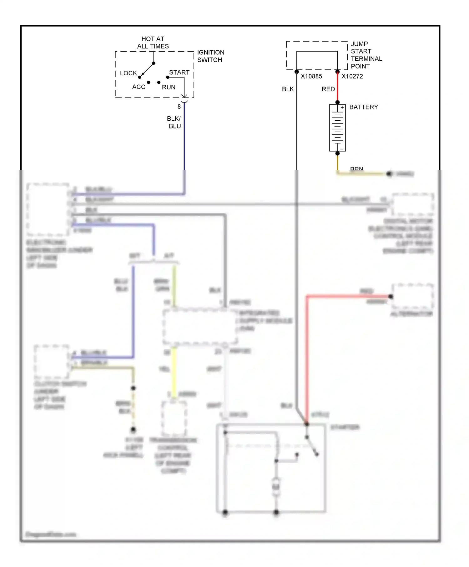 Wiring diagram ignition switch for BMW X3 E83 facelift (2006-2010) (4 of 4)
