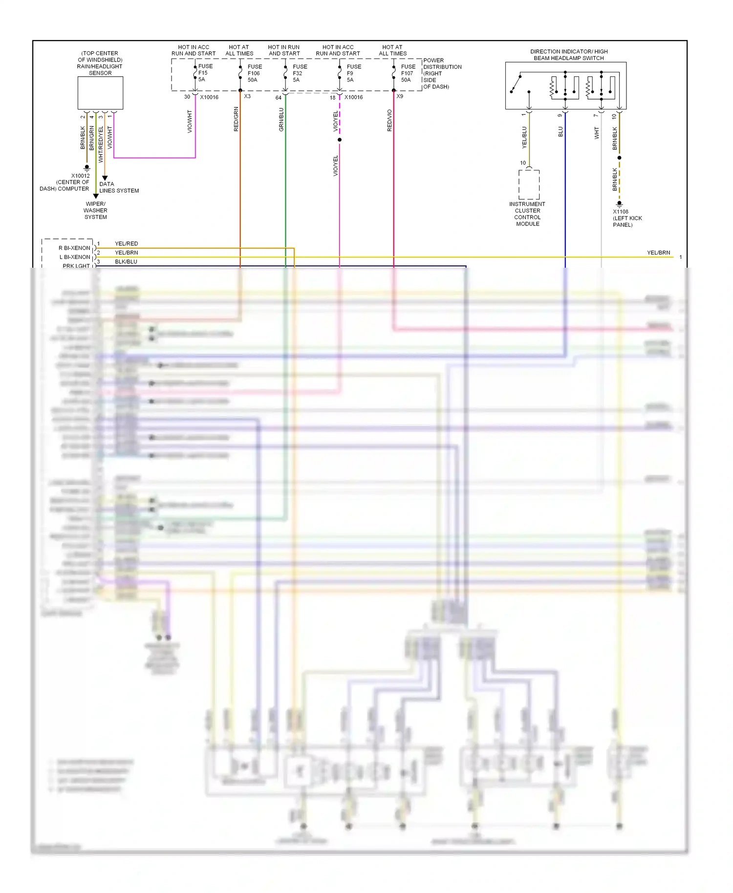 BMW X3 E83 facelift (2006-2010) ind/side wiring diagram  (1 of 2)