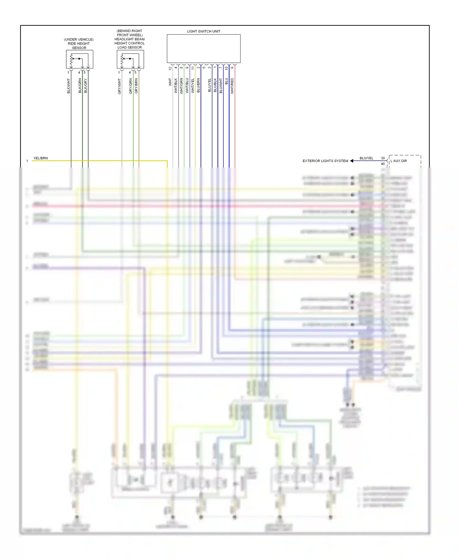 Wiring diagram left head- light for BMW X3 E83 facelift (2006-2010) (2 of 2)