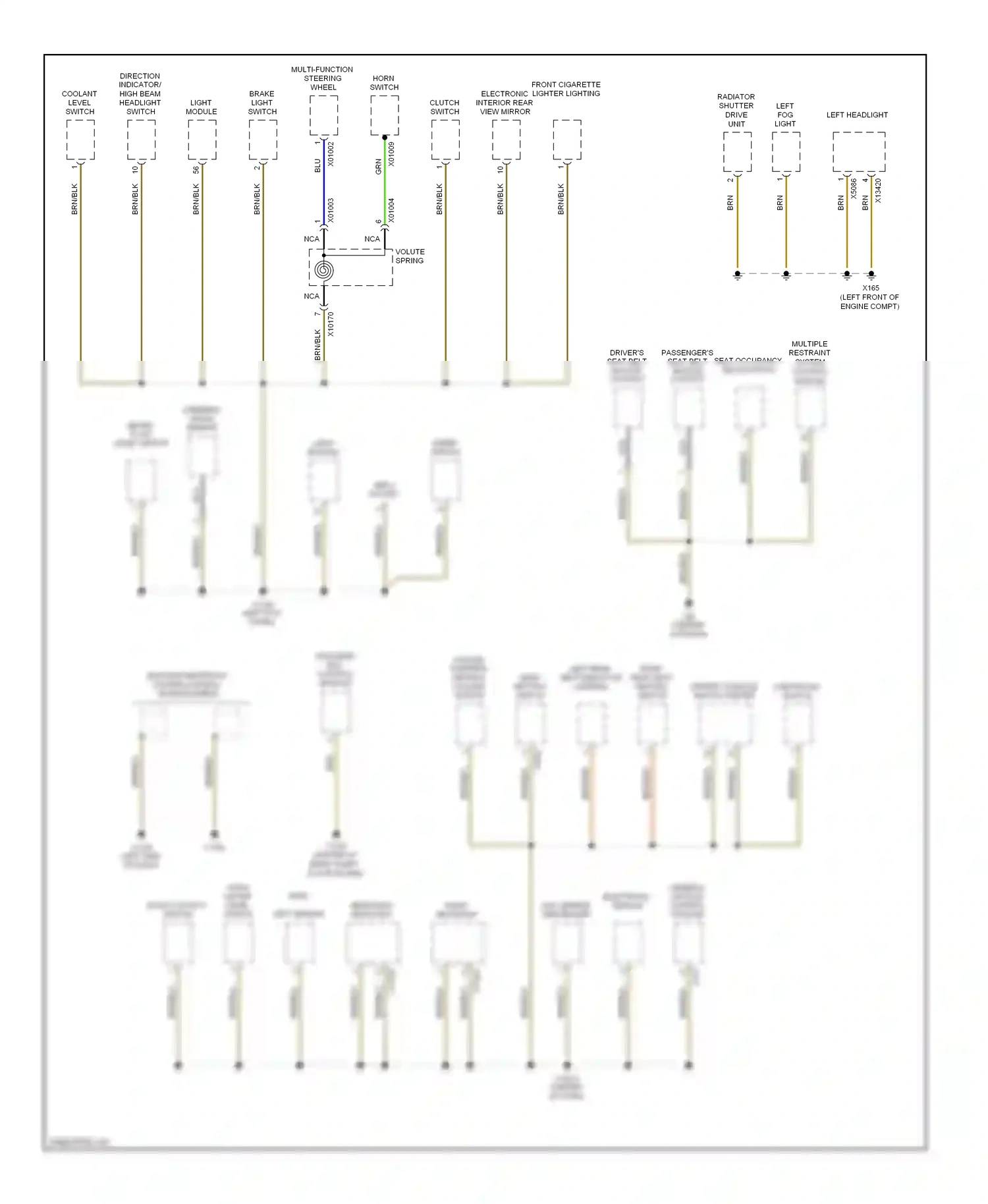 Wiring diagram multiple restraint system control module for BMW X3 E83 facelift (2006-2010) (1 of 1)