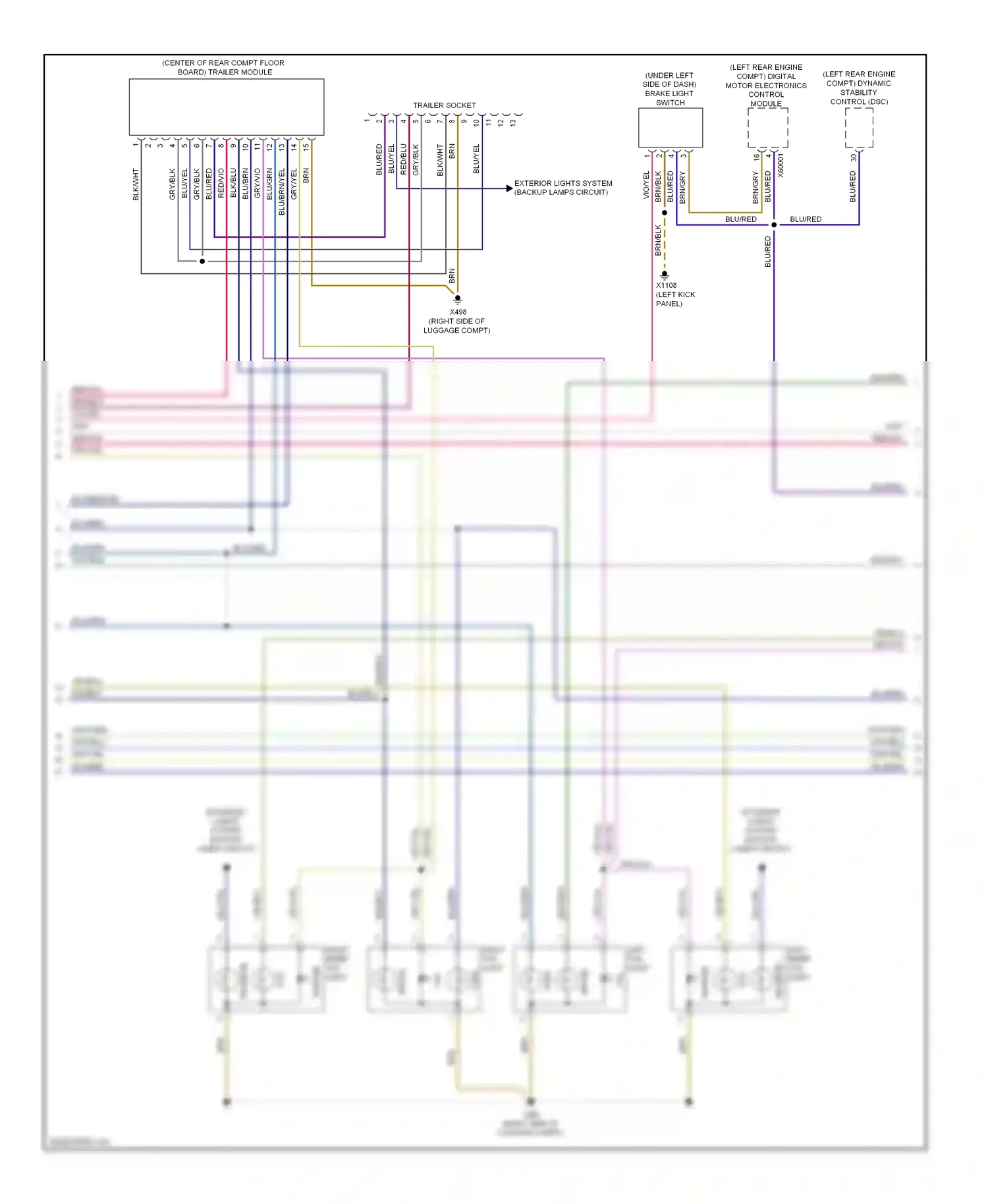 BMW X3 E83 facelift (2006-2010) reverse wiring diagram  (1 of 1)