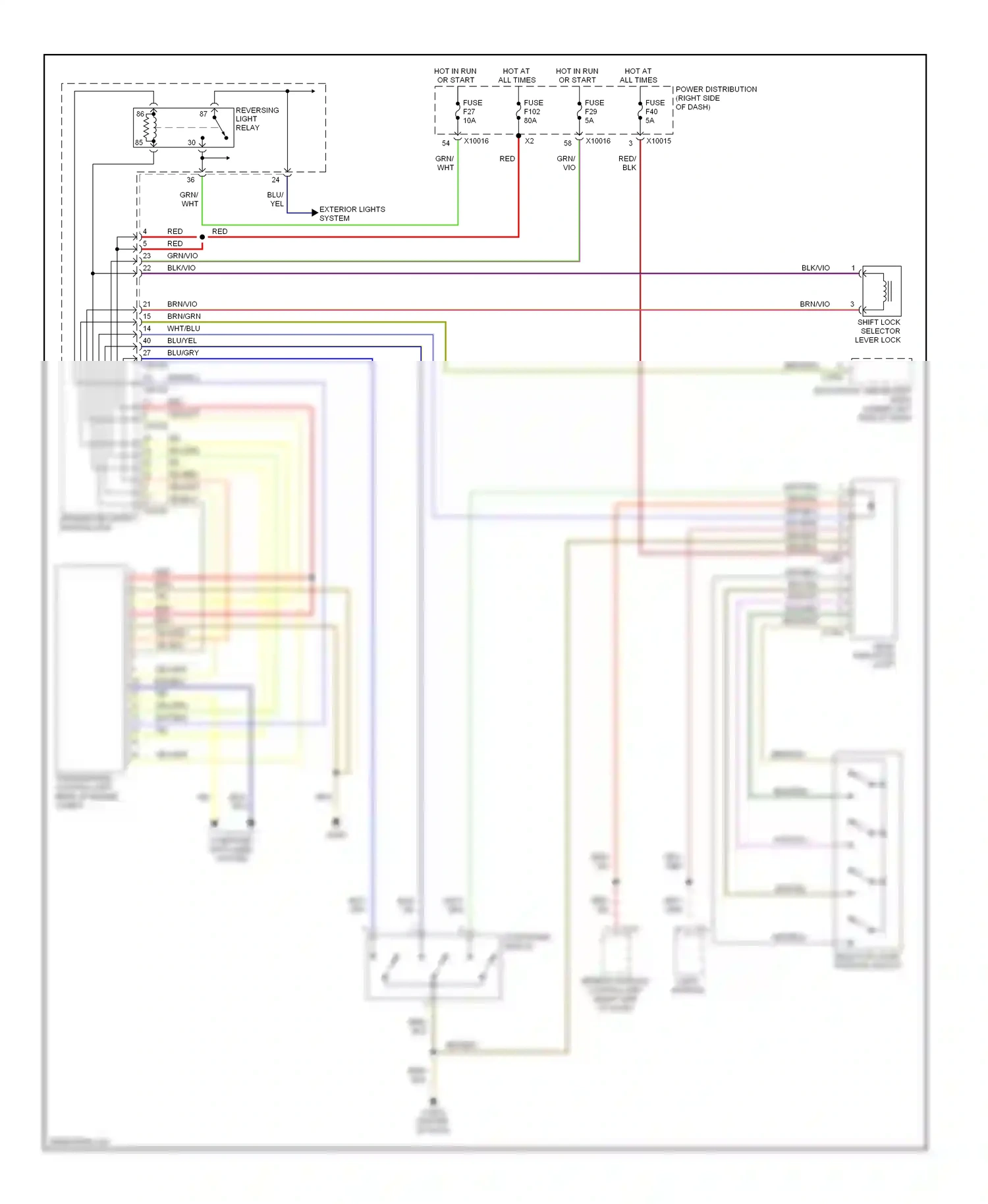 Wiring diagram reversing light relay for BMW X3 E83 facelift (2006-2010) (1 of 4)