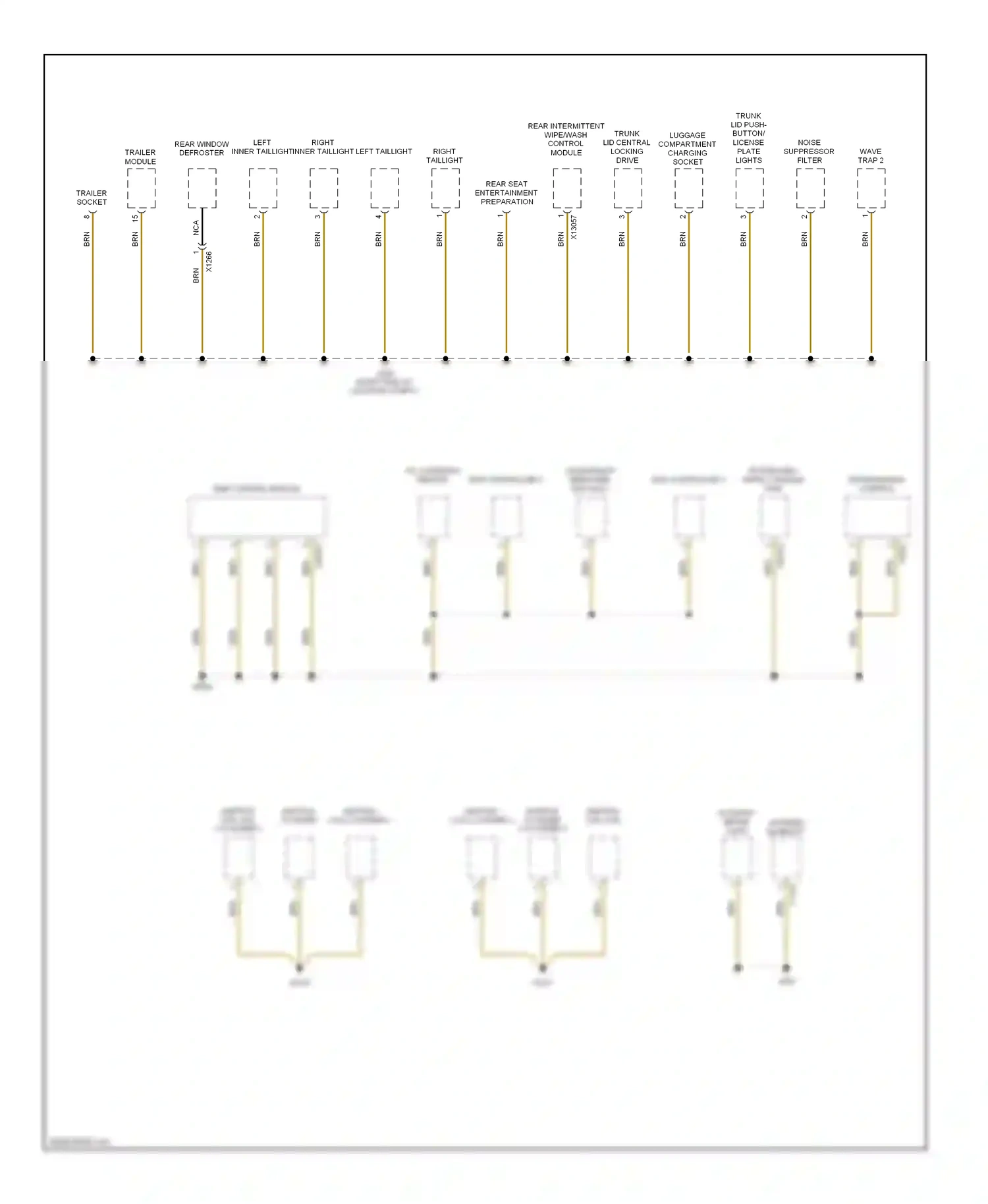 Wiring diagram right inner taillight for BMW X3 E83 facelift (2006-2010) (1 of 1)