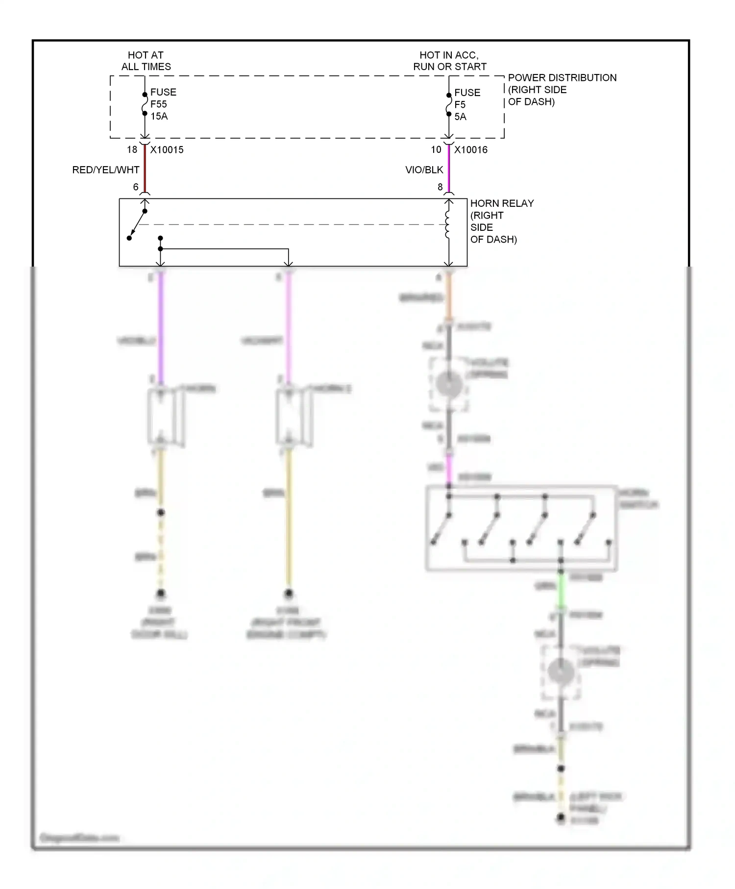 Wiring diagram vio/blu for BMW X3 E83 facelift (2006-2010) (5 of 7)