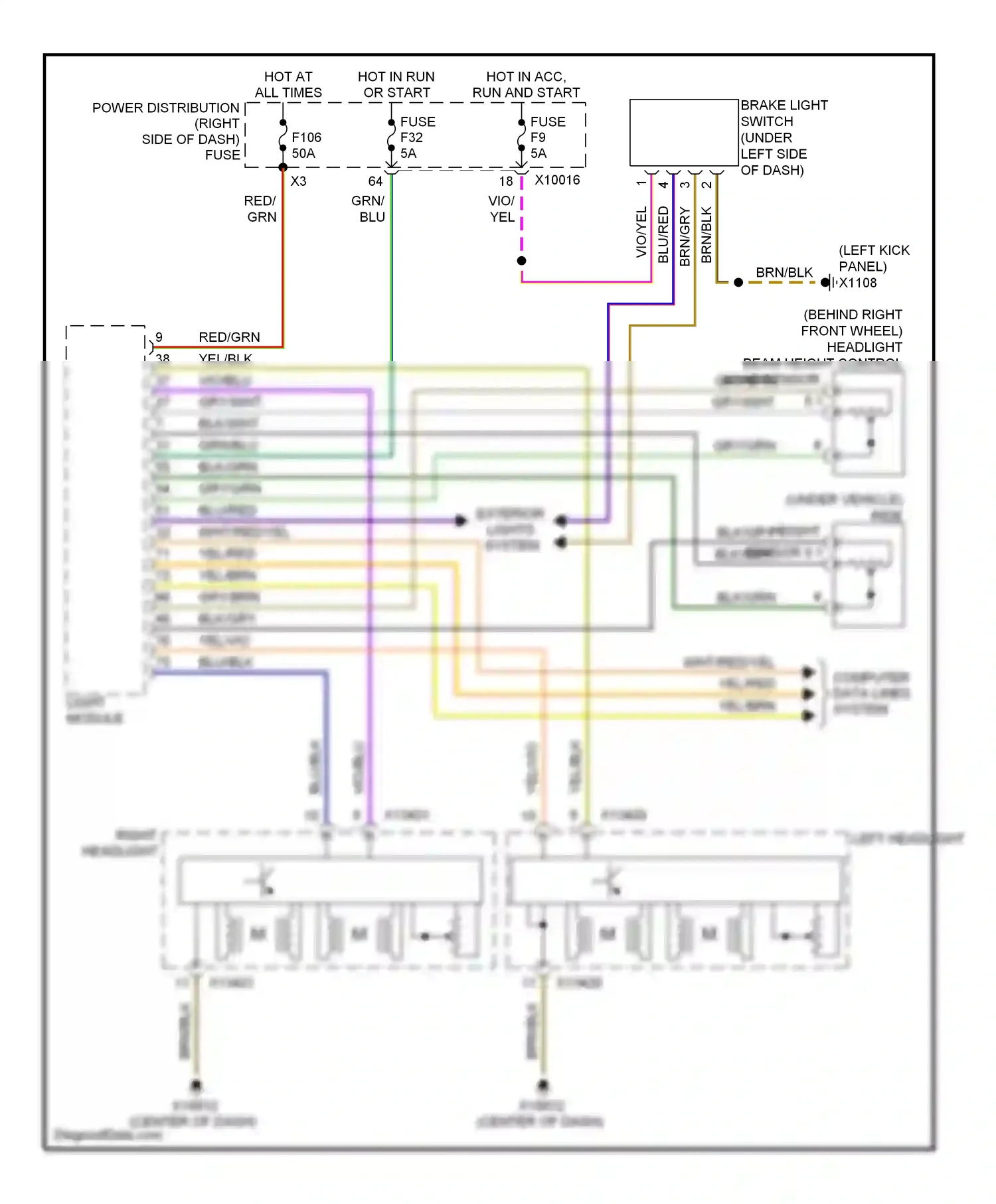 Wiring diagram yel for BMW X3 E83 facelift (2006-2010) (11 of 45)