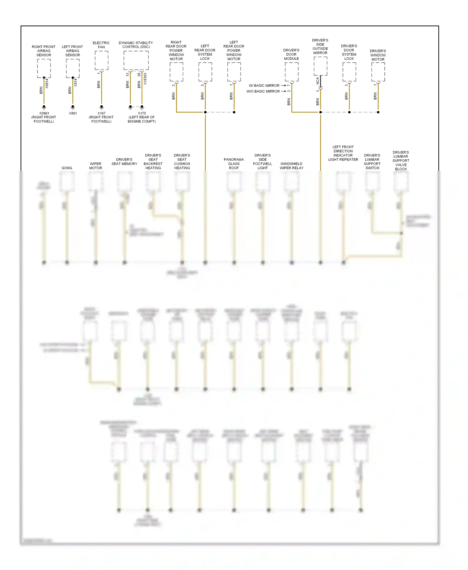 BMW X3 E83 (2003-2006) dynamic stability control (dsc) wiring diagram  (1 of 2)